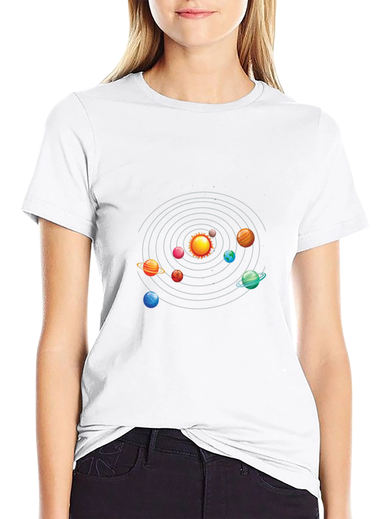 Solar System Graphic Black T-Shirt