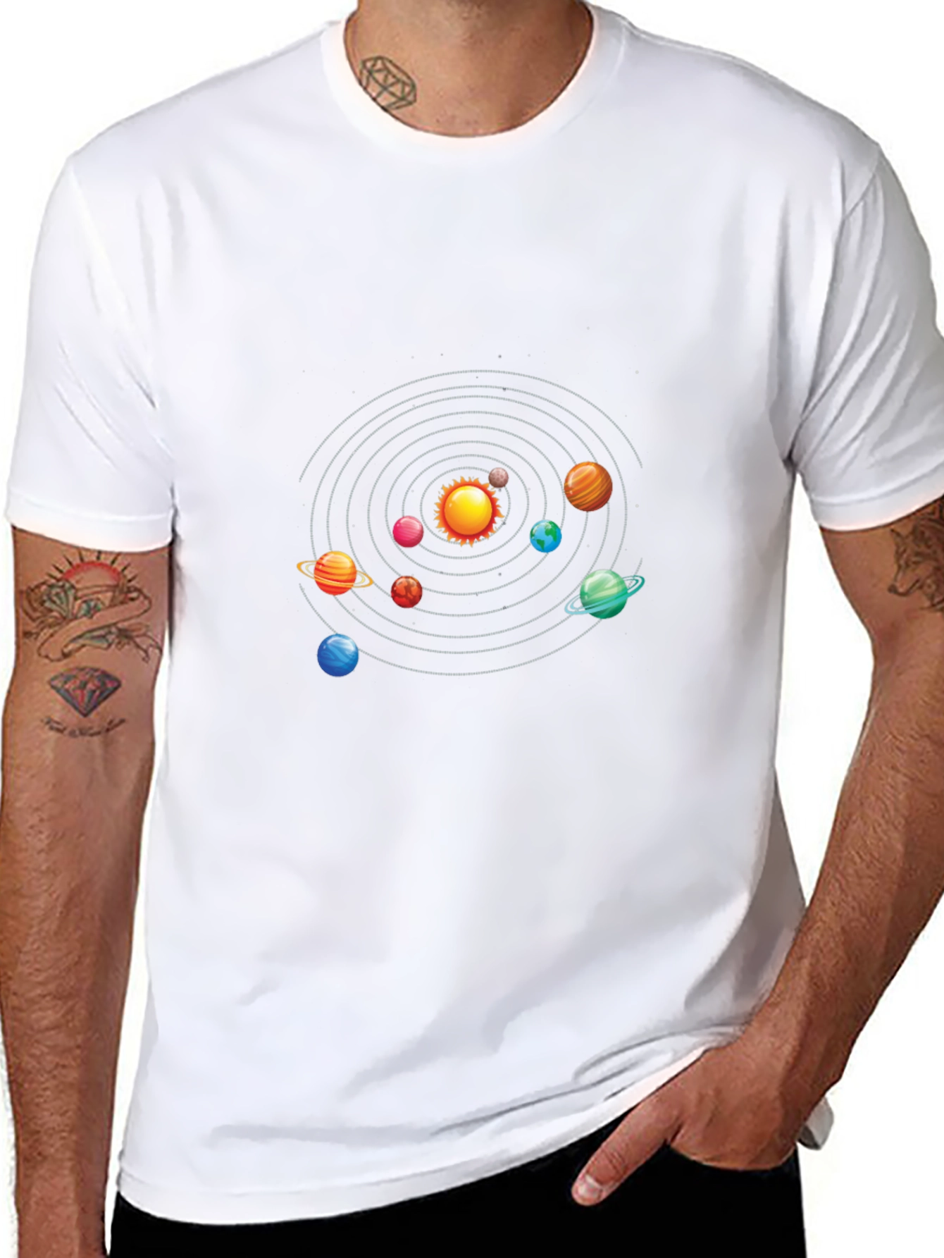 Solar System Graphic Black T-Shirt