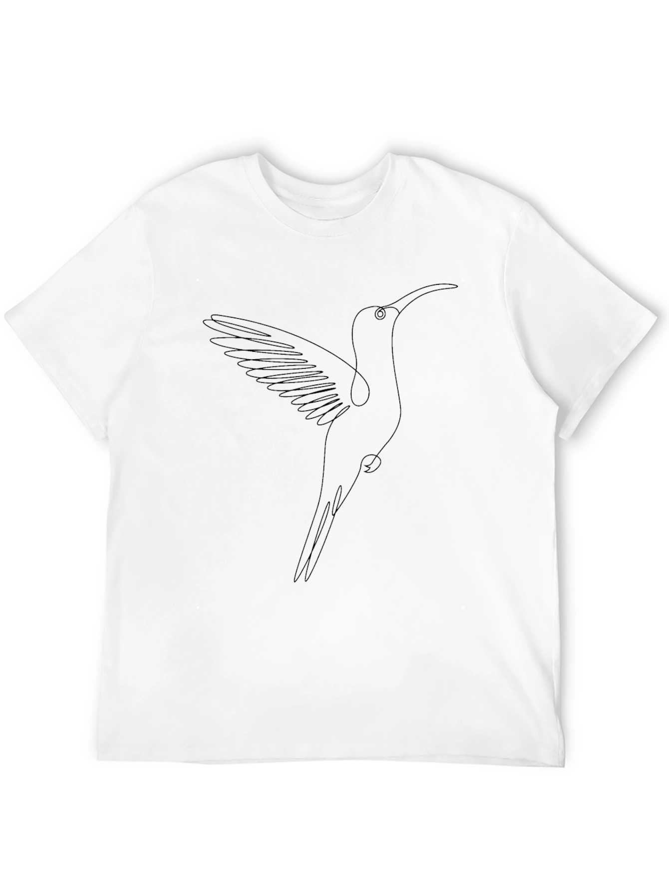 Hummingbird Line Art Black T-Shirt