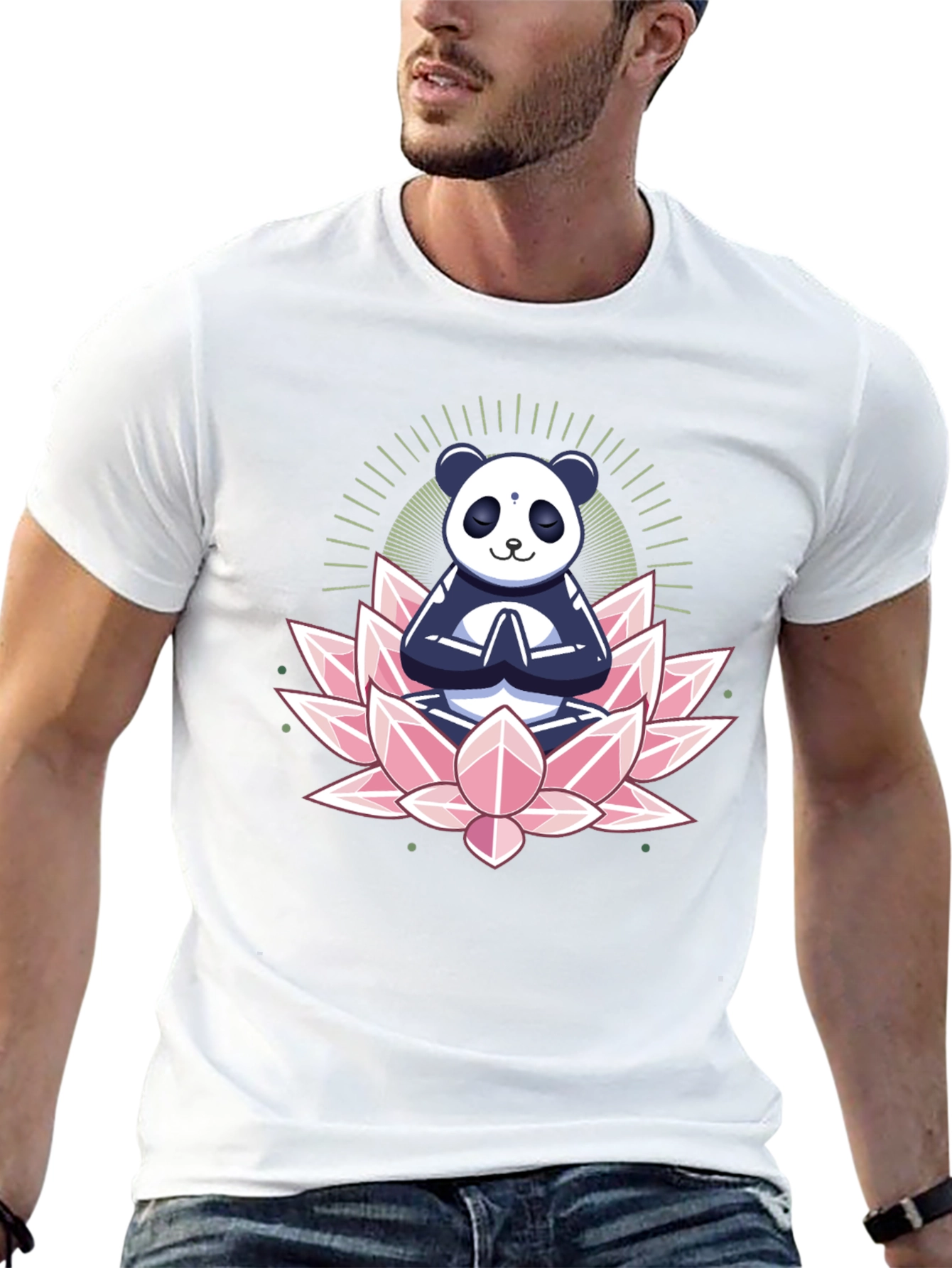 Zen Panda Lotus T-Shirt - Meditating Panda Tee