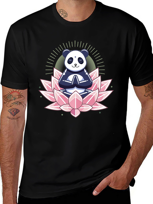 Zen Panda Lotus T-Shirt - Meditating Panda Tee