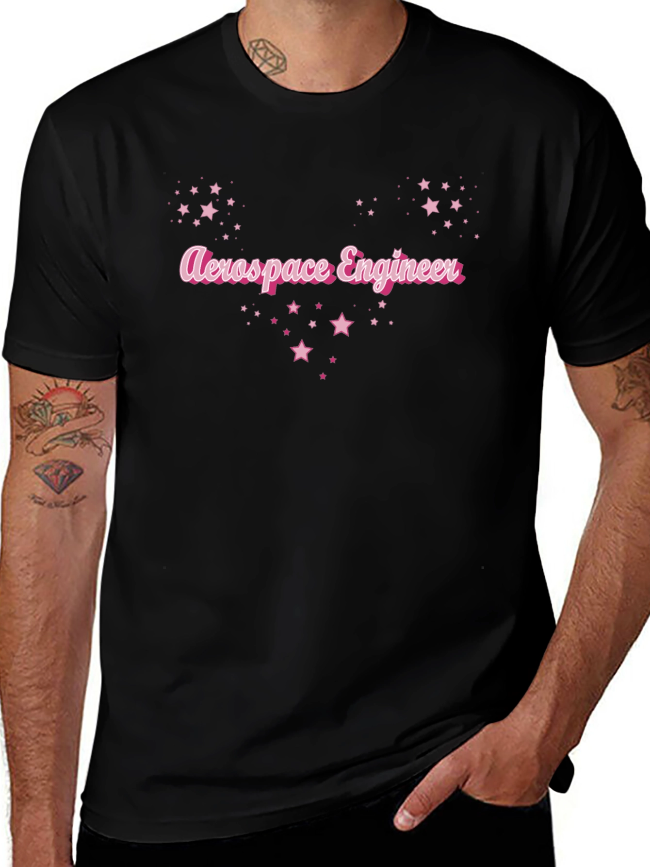 Aerospace Engineer Tee - Pink Stars
