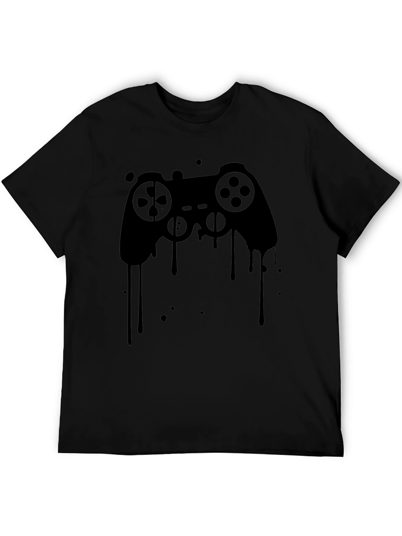 Gaming Controller Drip Graphic Tee - Black