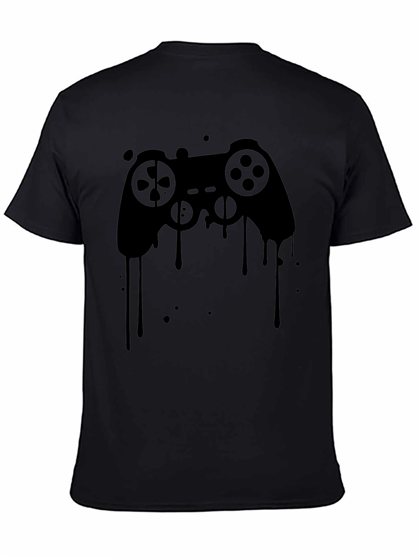 Gaming Controller Drip Graphic Tee - Black