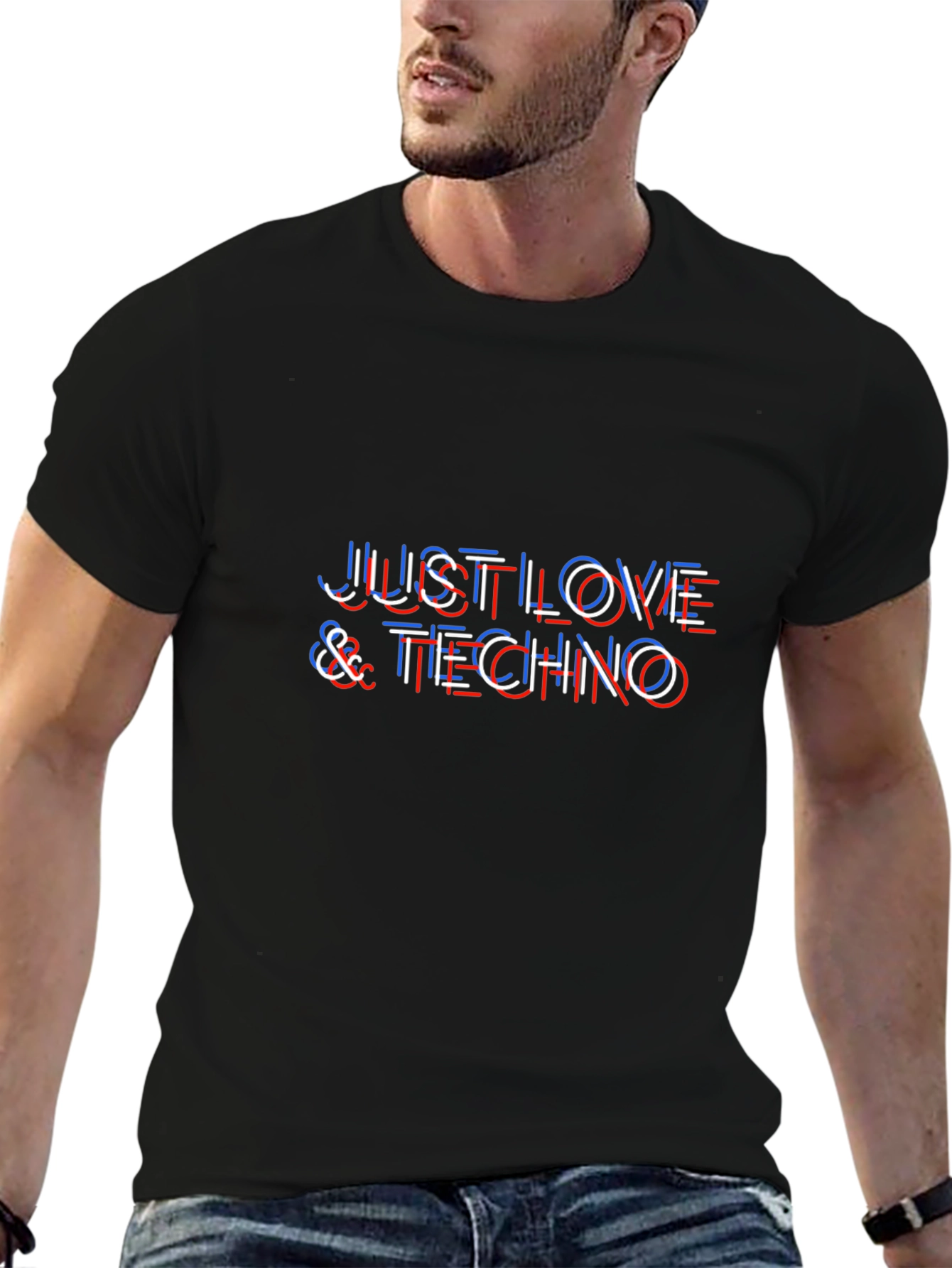 Just Love & Techno Graphic T-Shirt