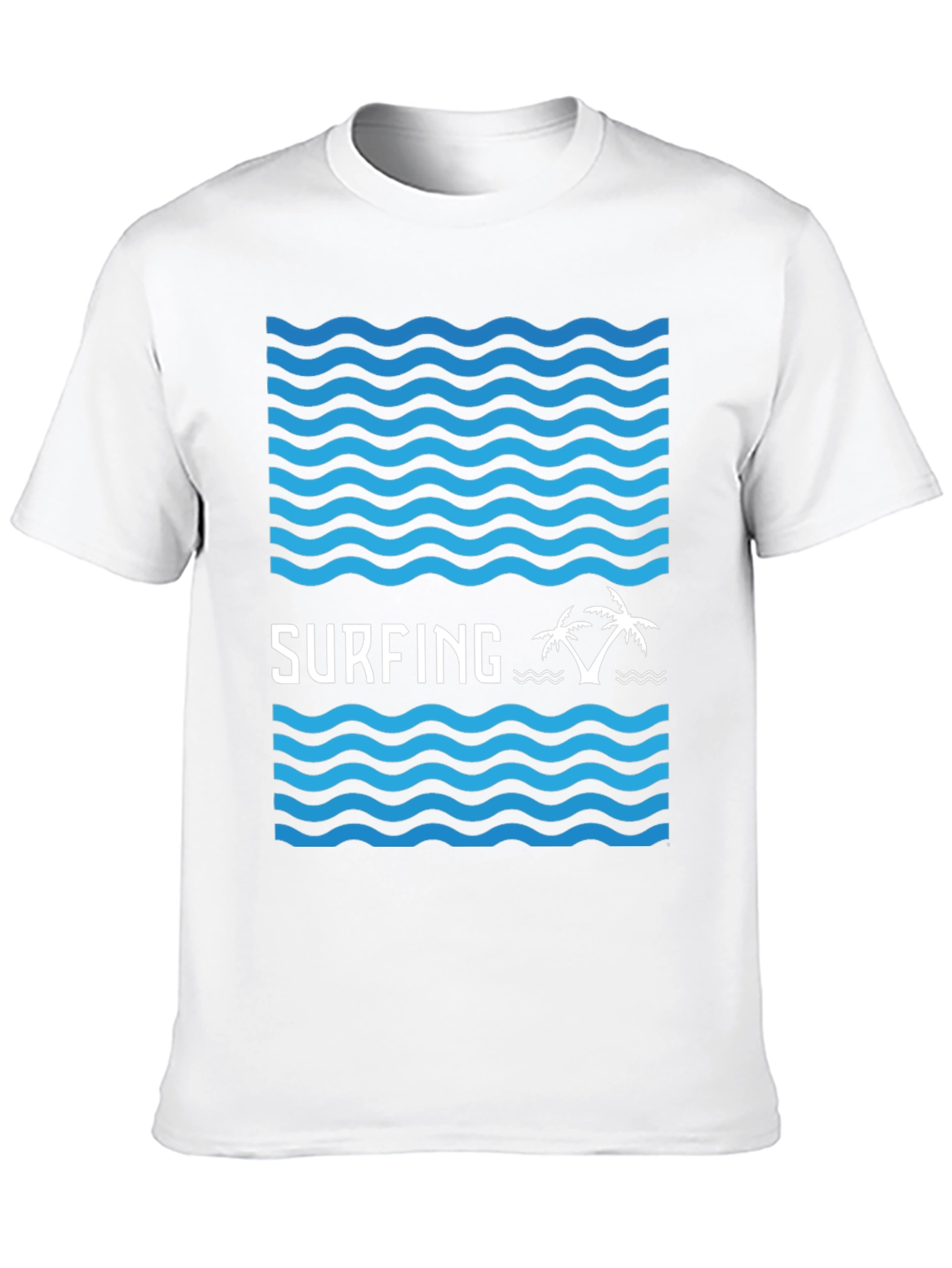 Surfing Vibes Graphic Tee - Black Cotton Blend