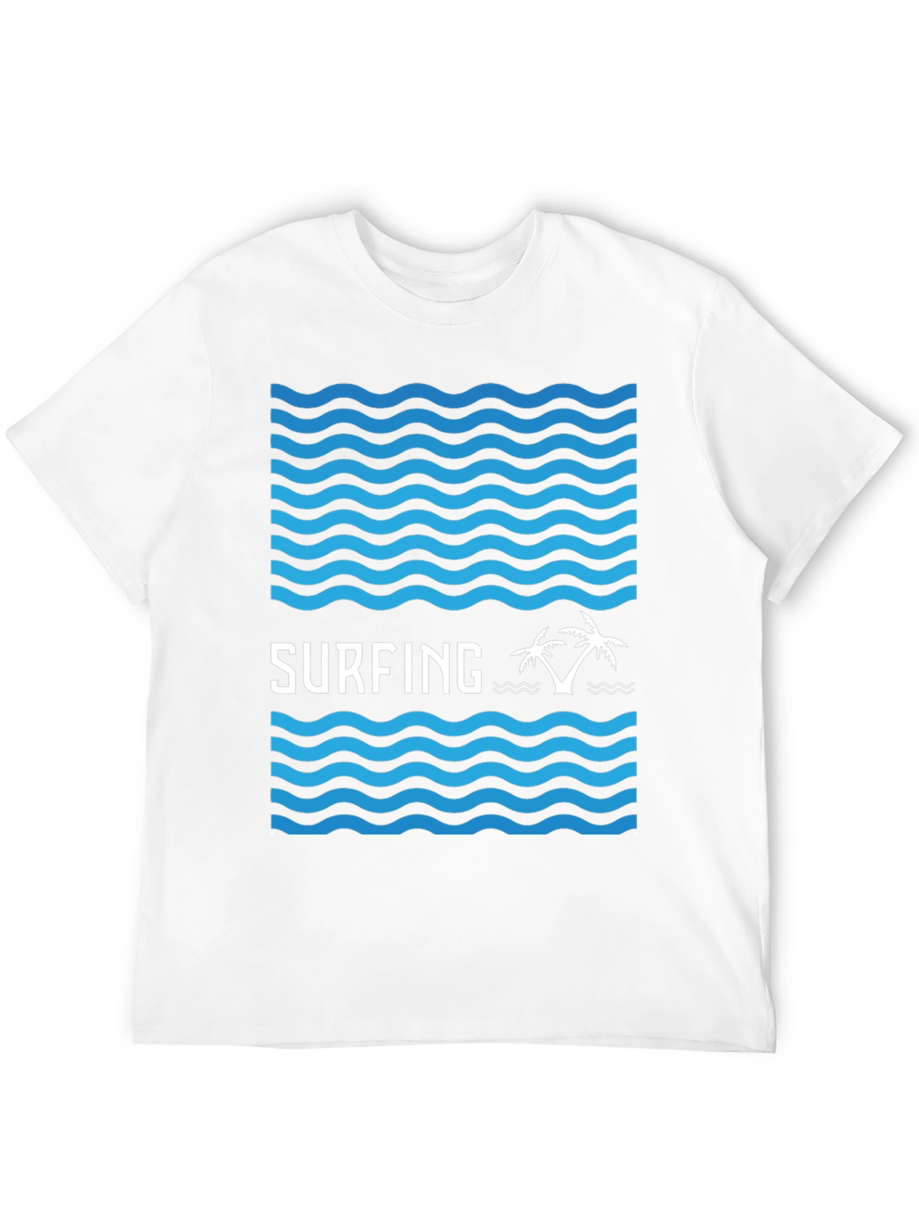 Surfing Vibes Graphic Tee - Black Cotton Blend