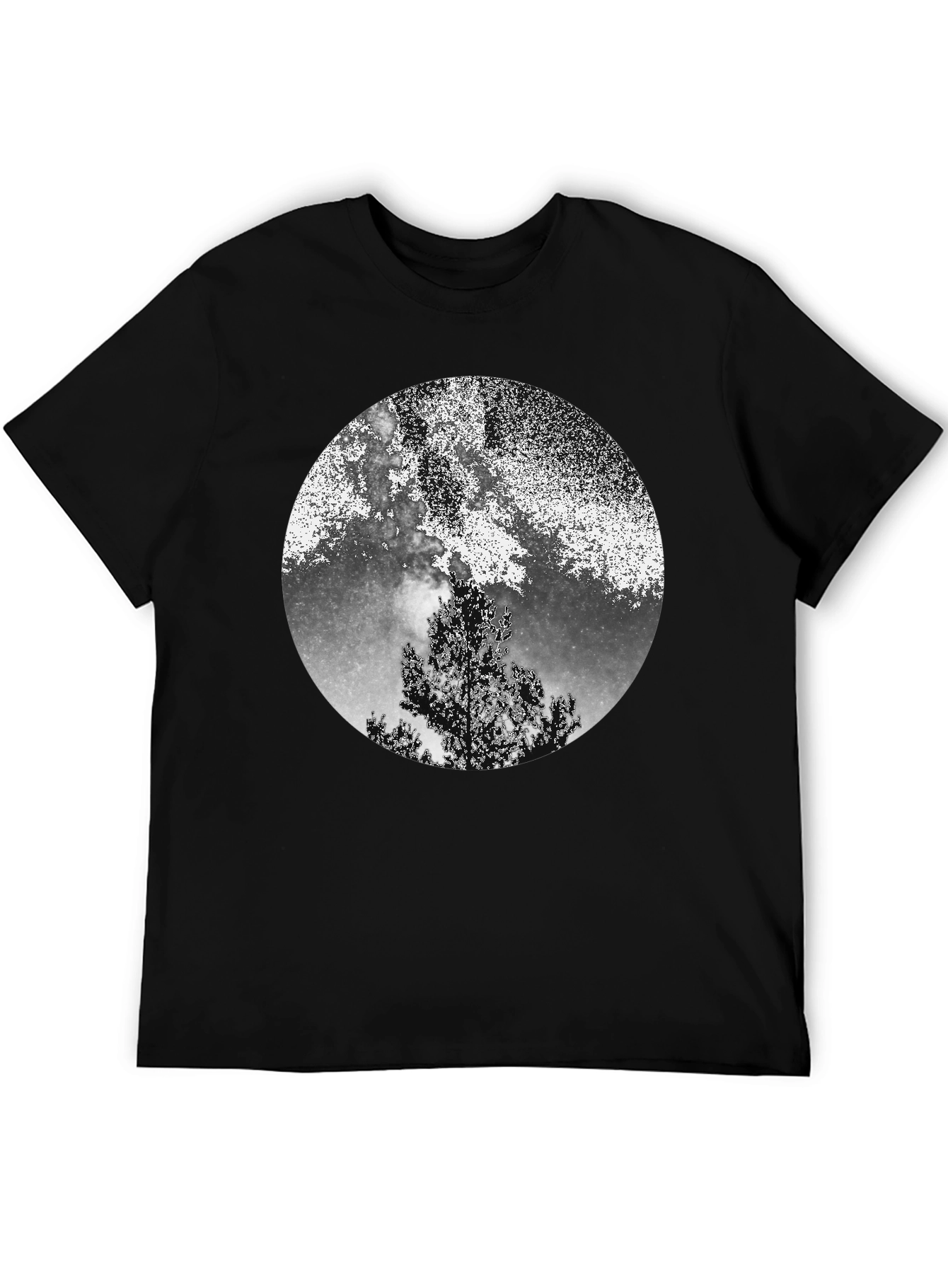 Night Sky Tree Graphic Tee - Black