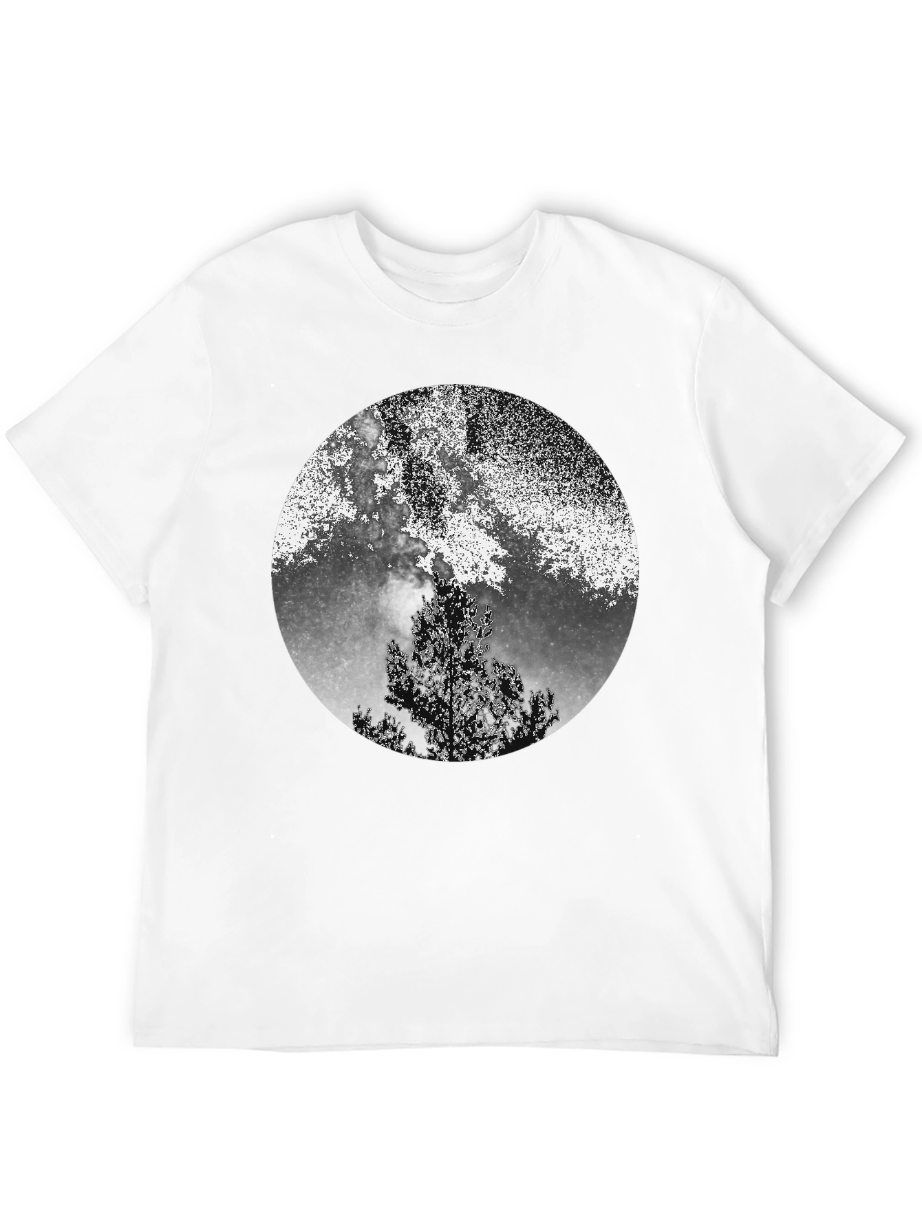 Night Sky Tree Graphic Tee - Black