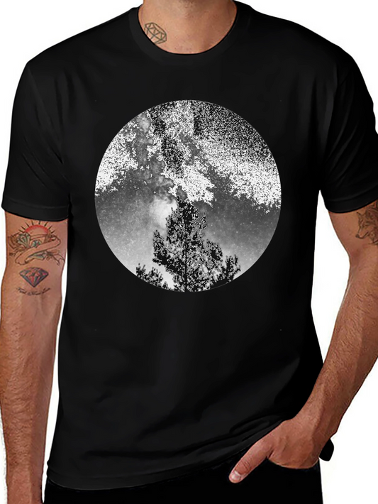 Night Sky Tree Graphic Tee - Black
