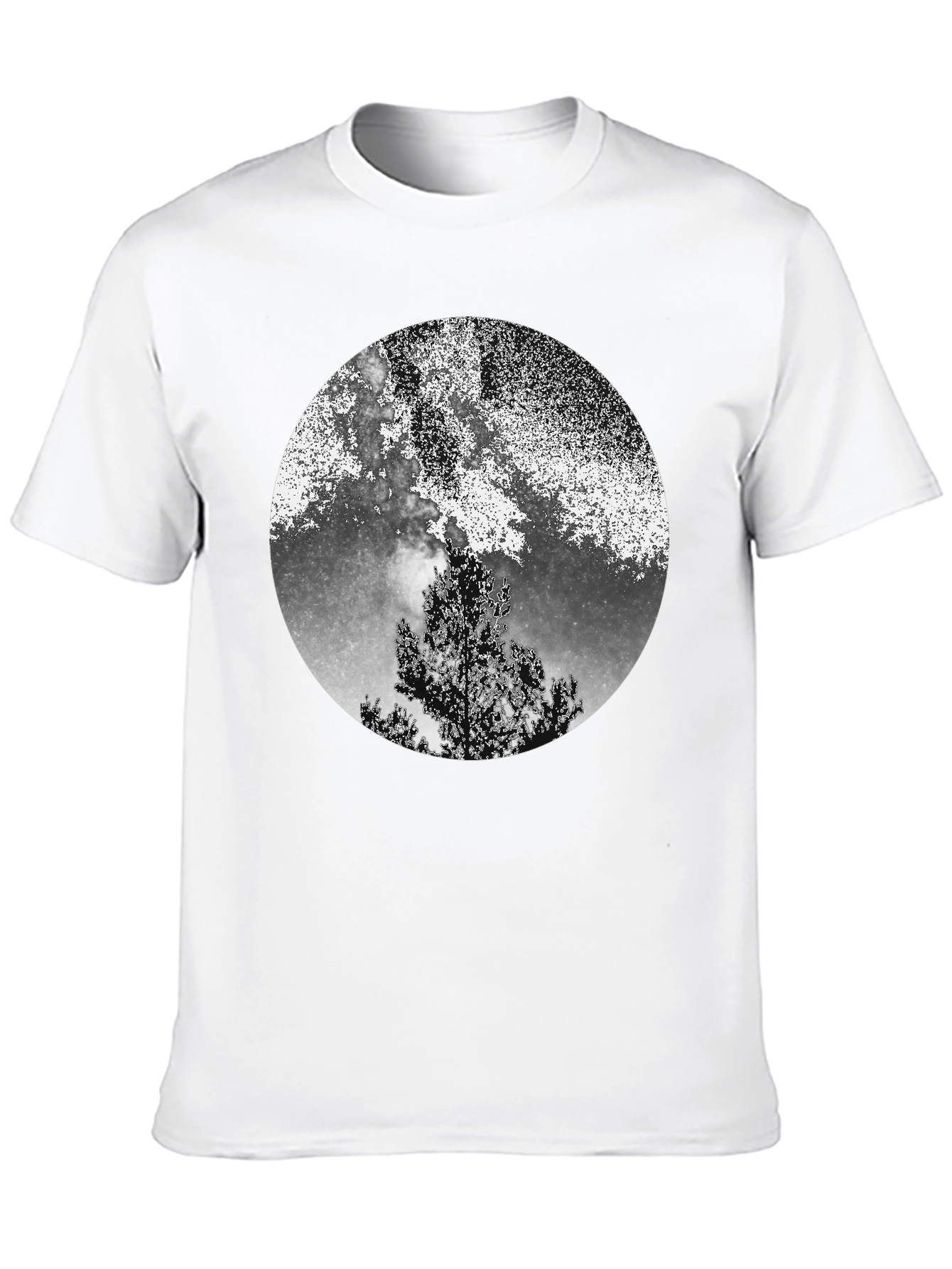Night Sky Tree Graphic Tee - Black
