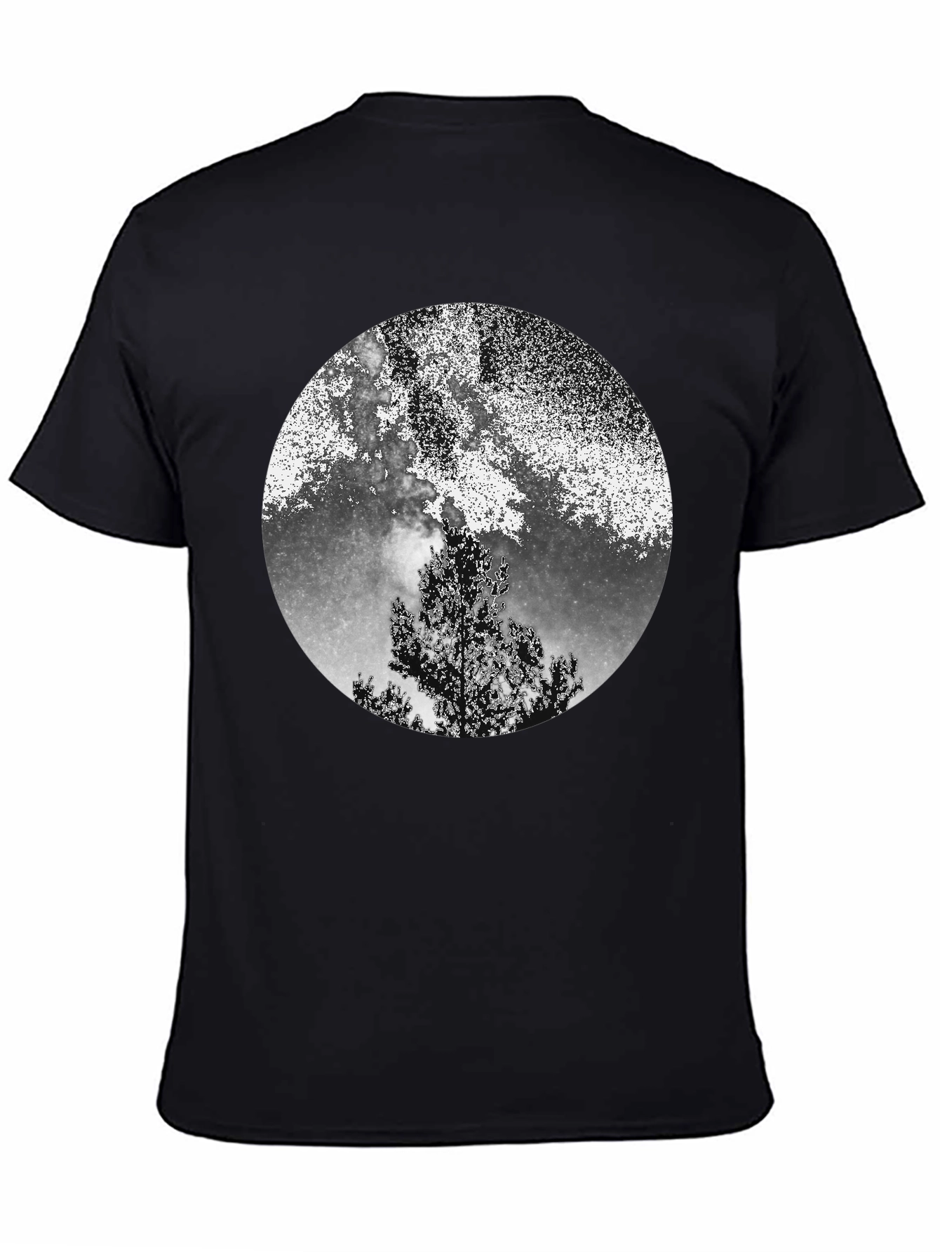 Night Sky Tree Graphic Tee - Black
