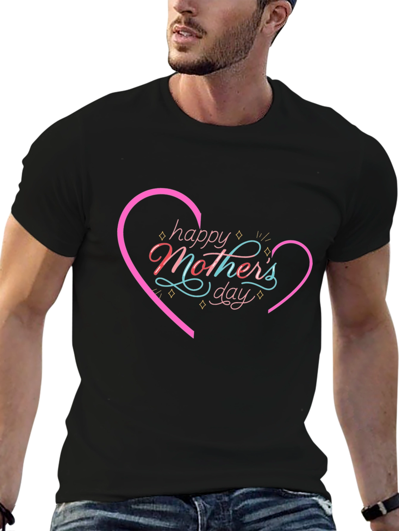 Happy Mothers Day Black T-Shirt
