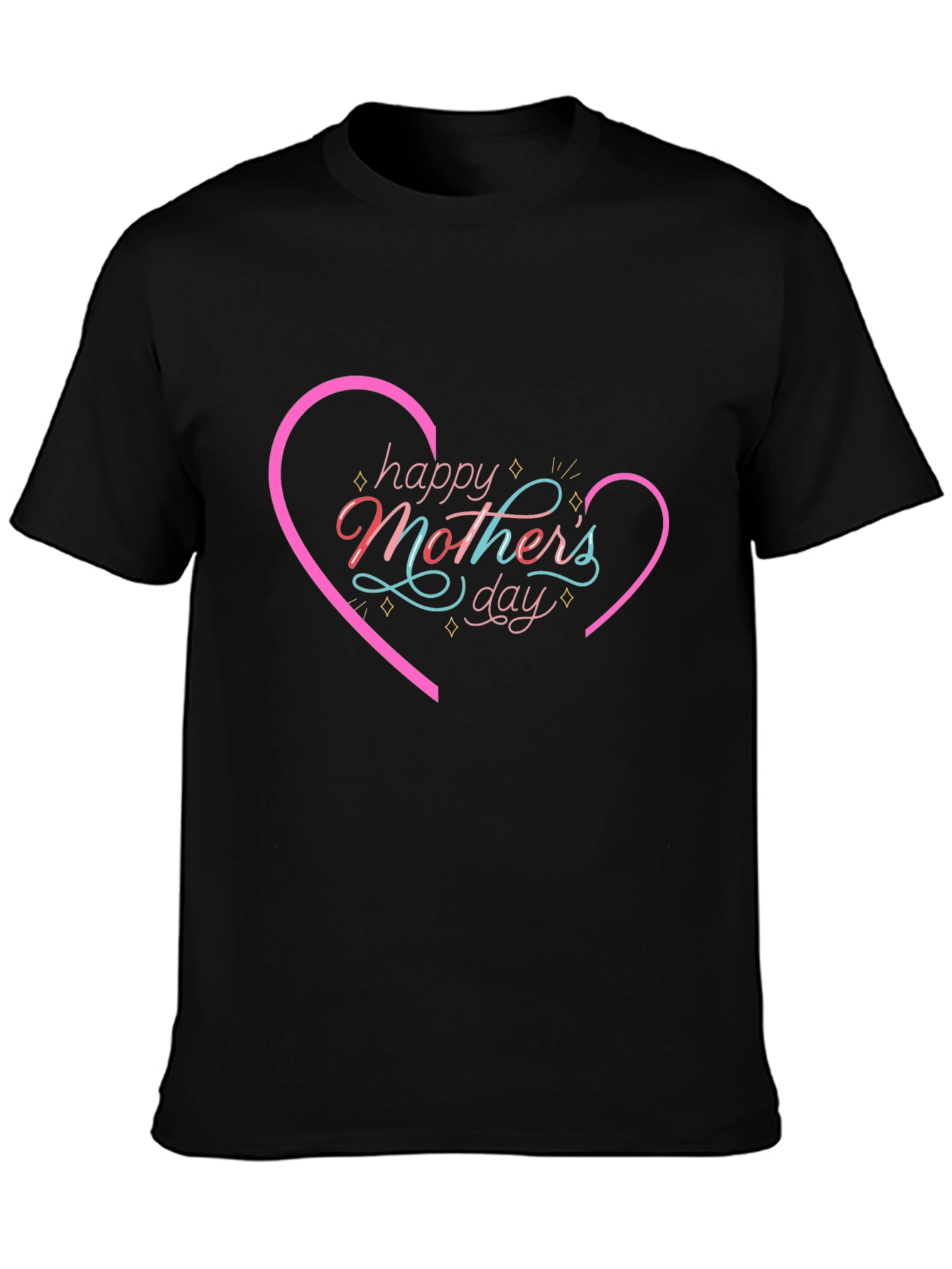 Happy Mothers Day Black T-Shirt