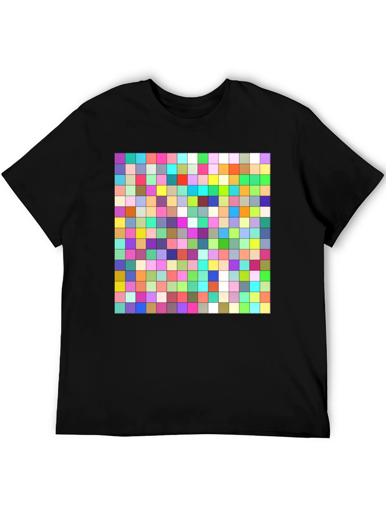 Pixelated Grid Tee - Vibrant Graphic T-Shirt