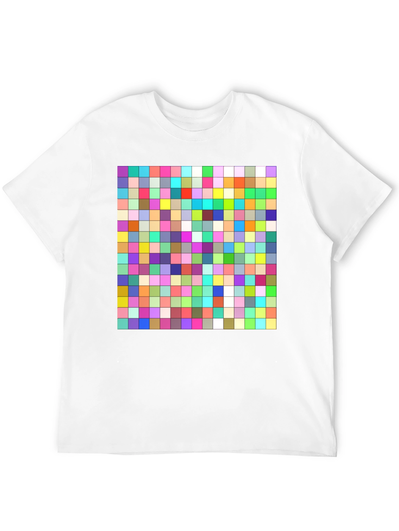 Pixelated Grid Tee - Vibrant Graphic T-Shirt
