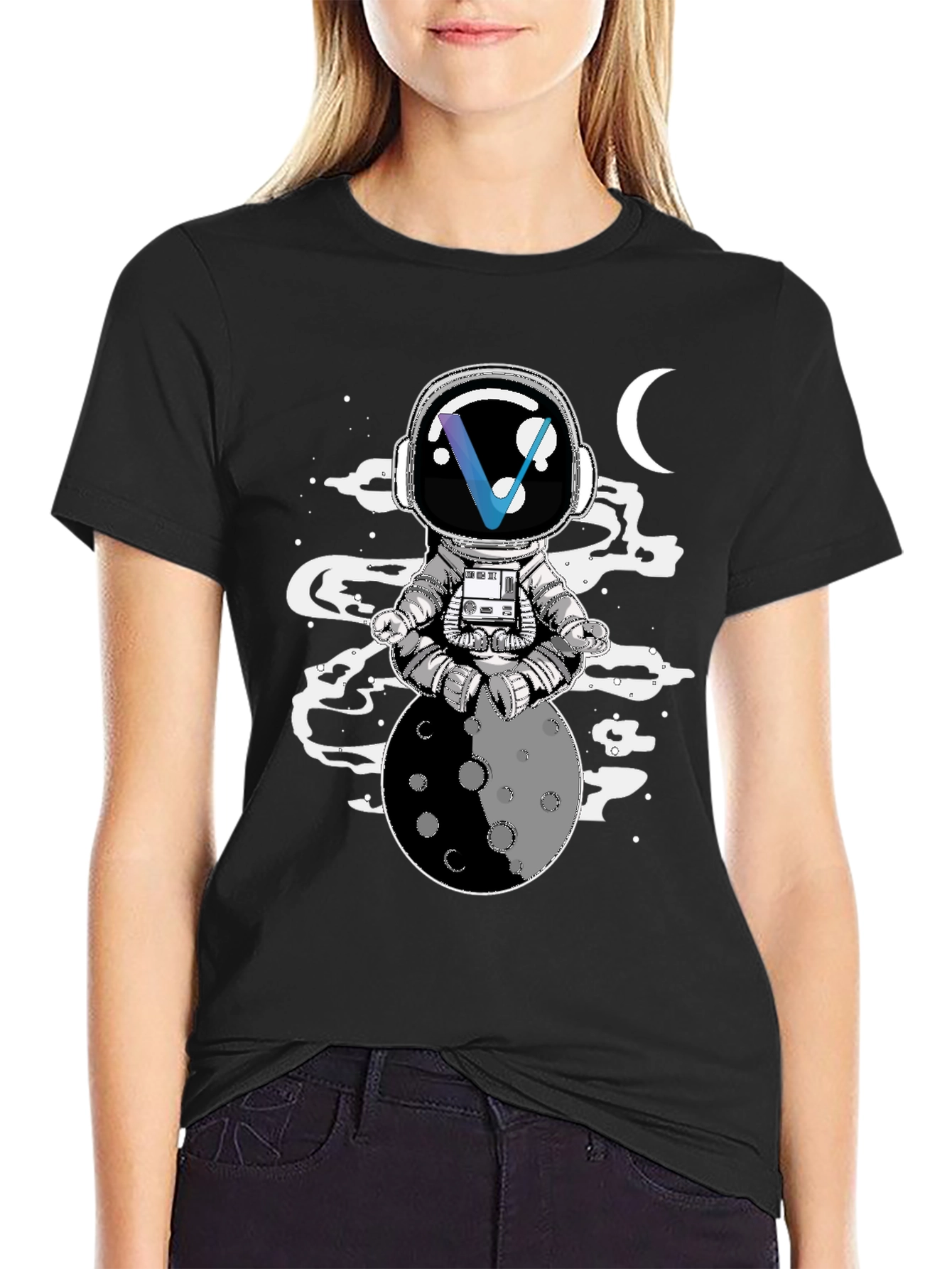 Astronaut Moon Meditation T-Shirt - Unisex Graphic Tee