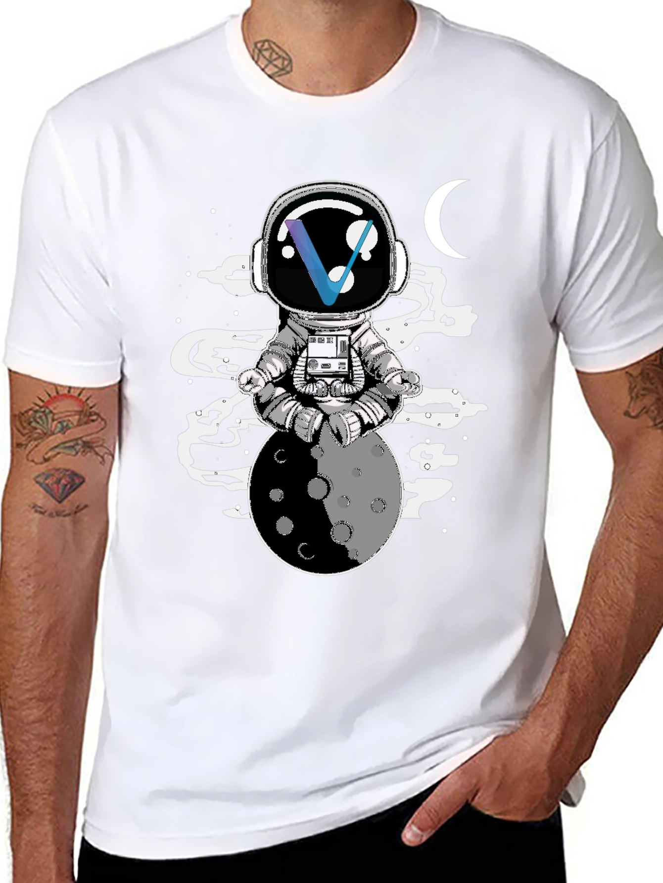Astronaut Moon Meditation T-Shirt - Unisex Graphic Tee