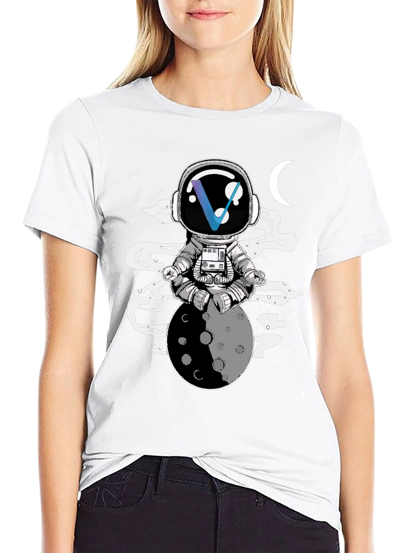 Astronaut Moon Meditation T-Shirt - Unisex Graphic Tee