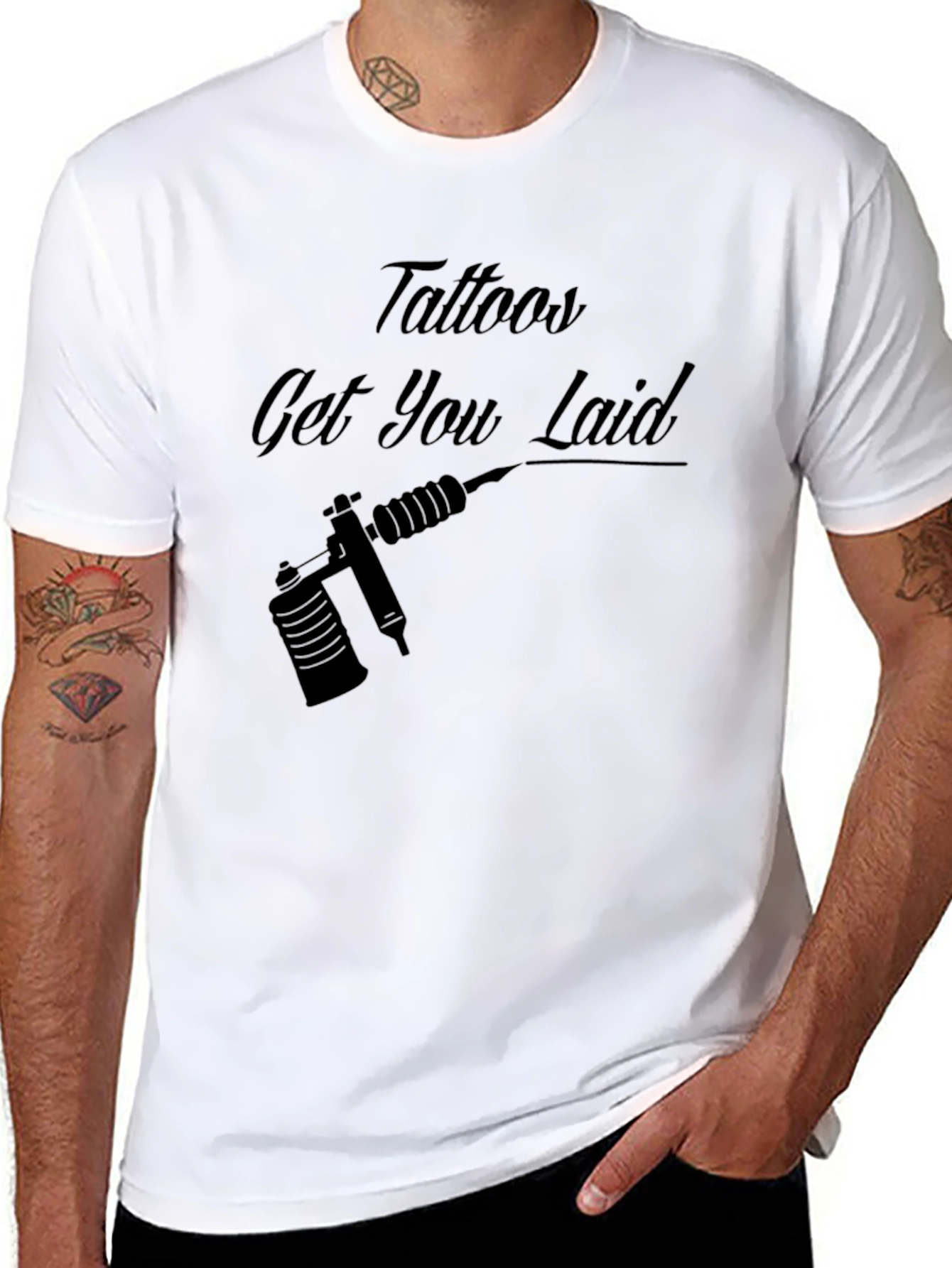 Tattoos Get You Laid Black Graphic Tee