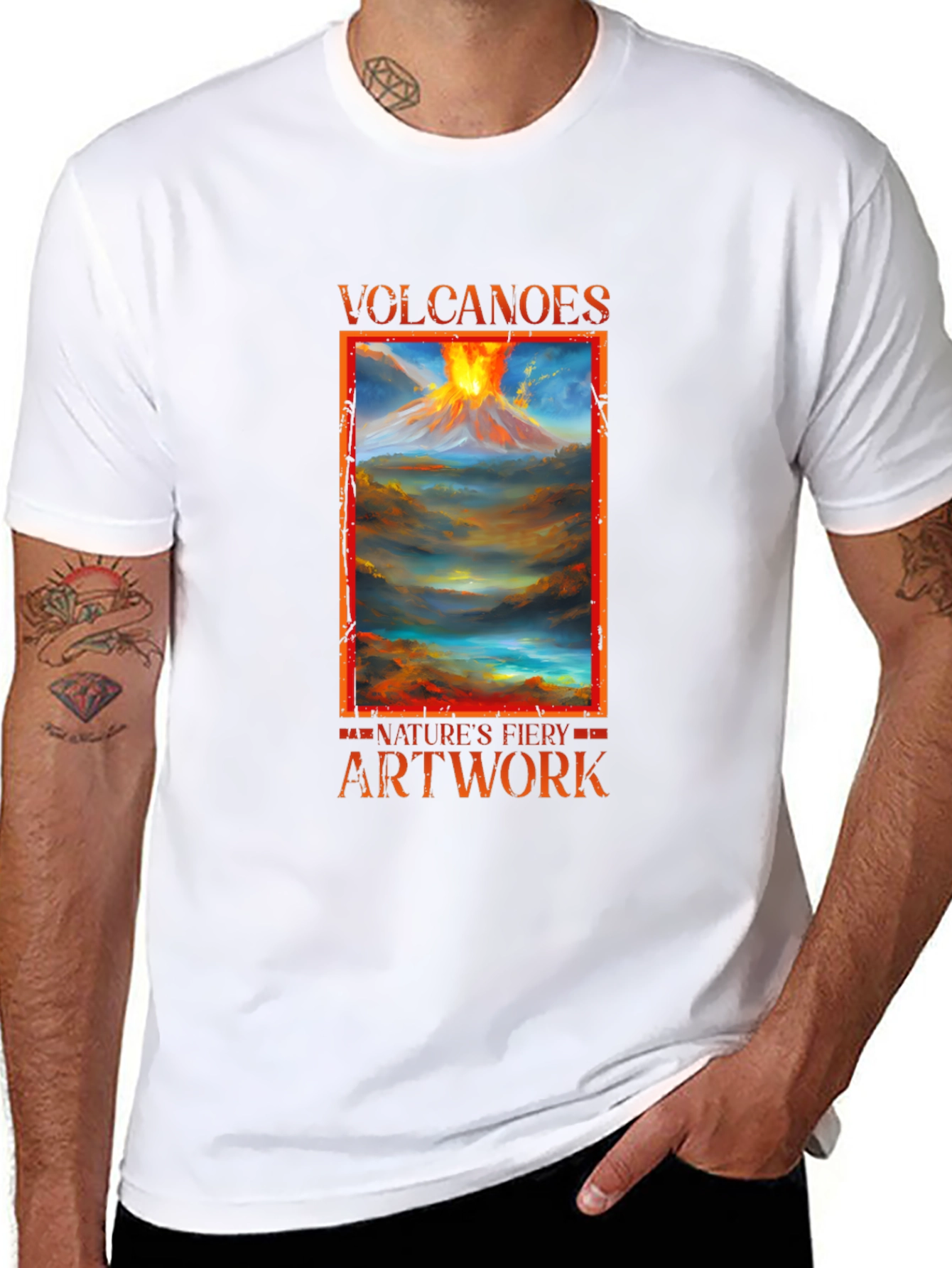 Volcanoes Natures Fiery Artwork T-Shirt