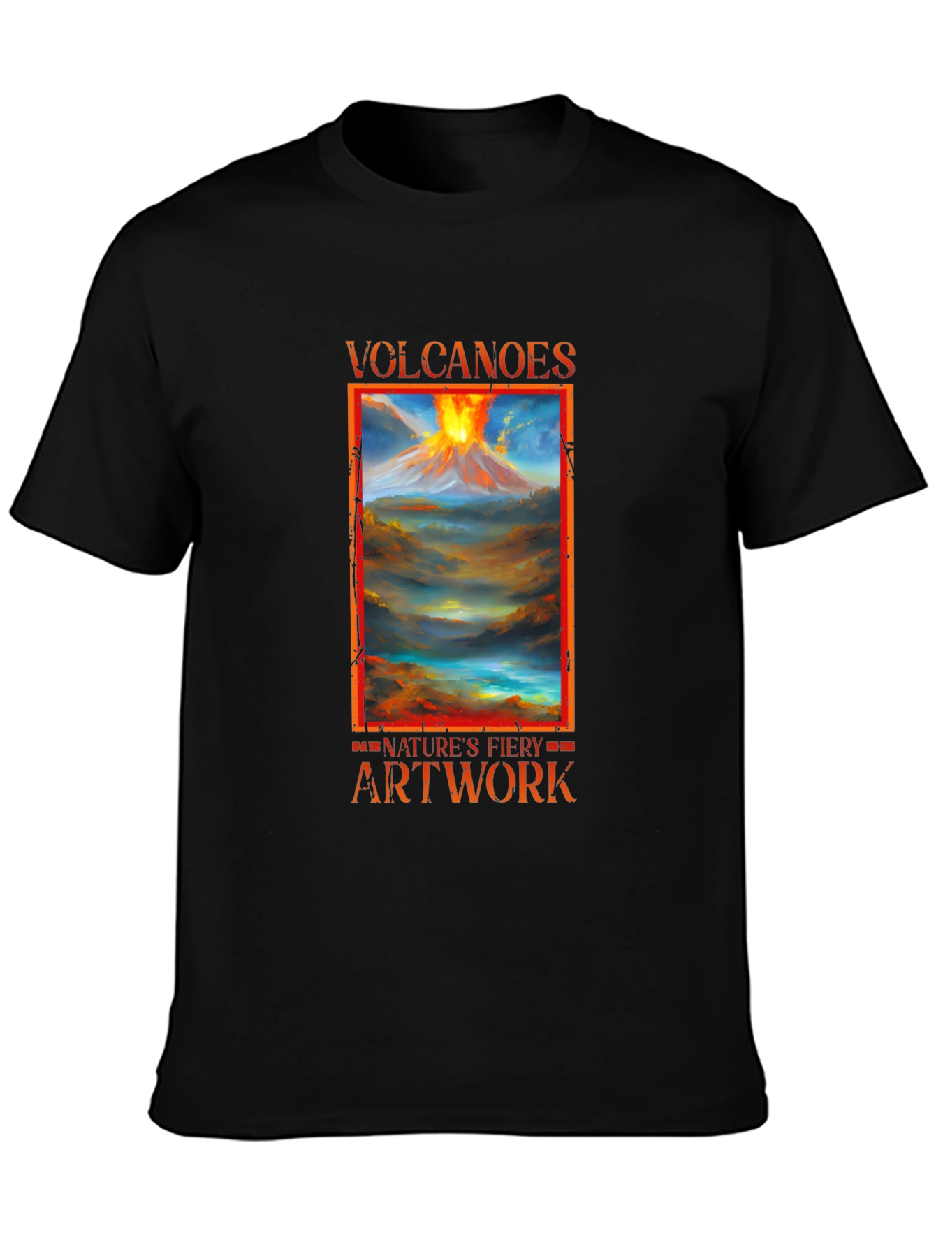 Volcanoes Natures Fiery Artwork T-Shirt