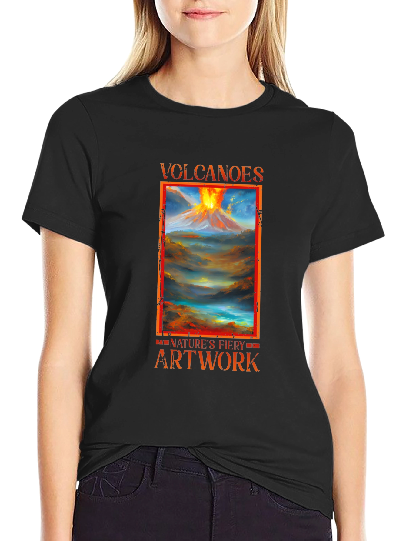Volcanoes Natures Fiery Artwork T-Shirt