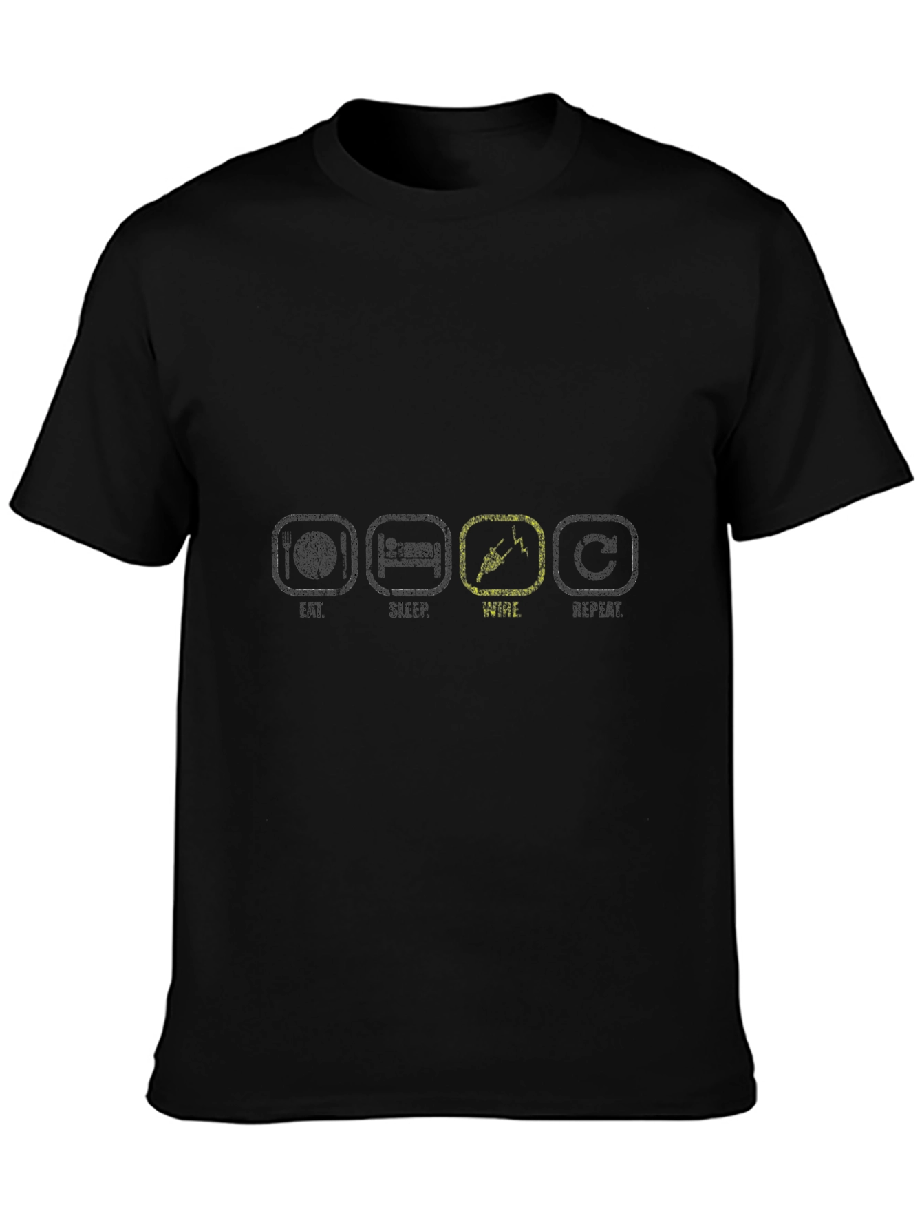 Eat Sleep Wire Repeat Black T-Shirt