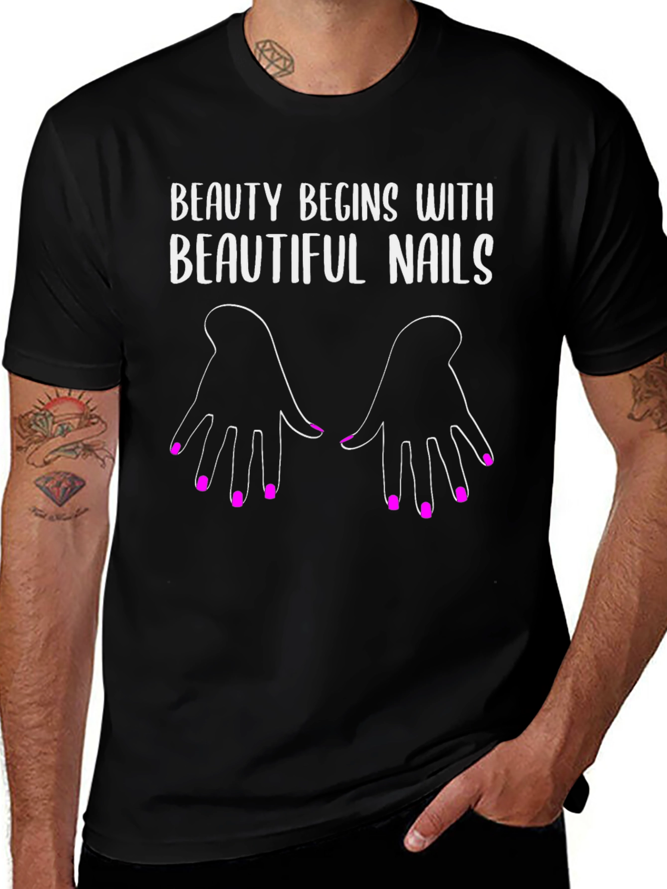 Beauty Begins with Beautiful Nails T-Shirt