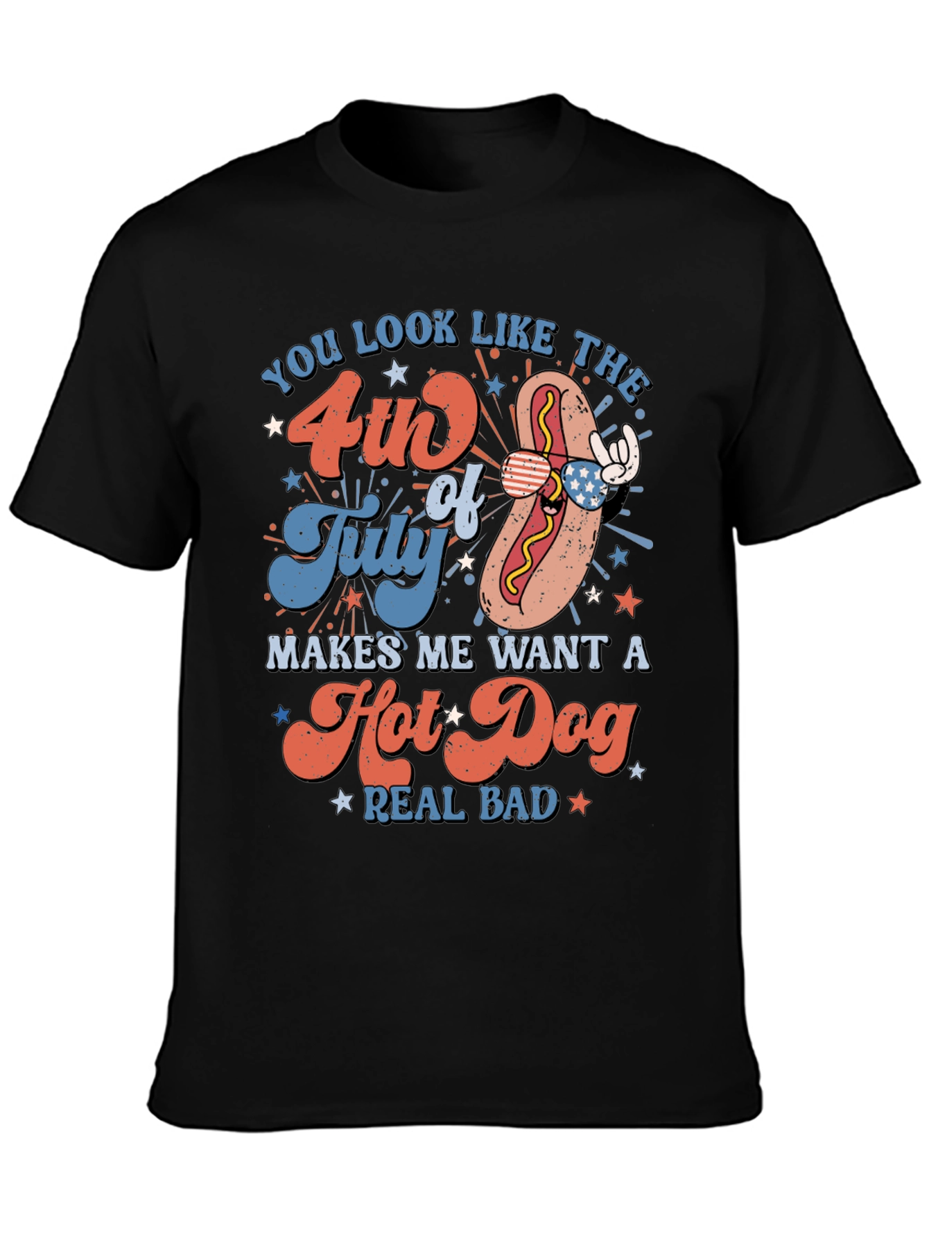 4th of July Hot Dog Graphic Tee