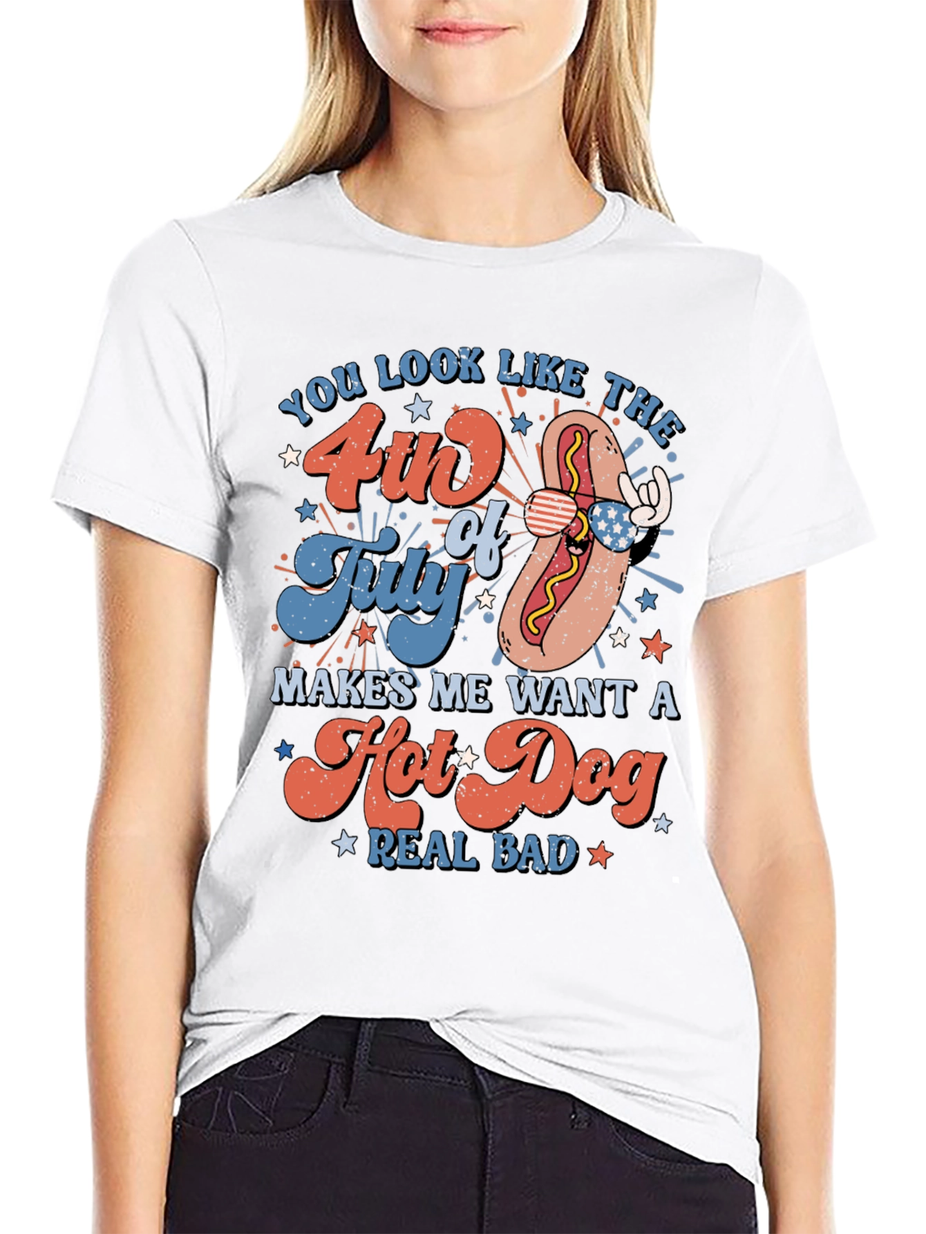4th of July Hot Dog Graphic Tee