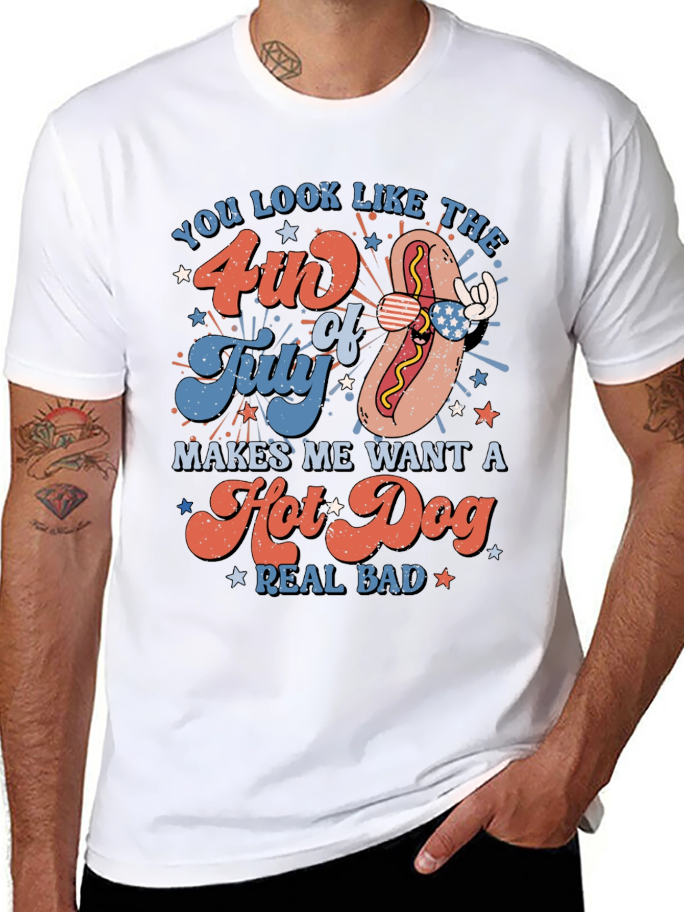 4th of July Hot Dog Graphic Tee