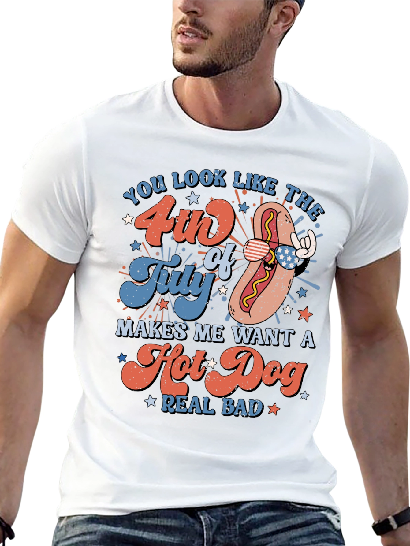4th of July Hot Dog Graphic Tee