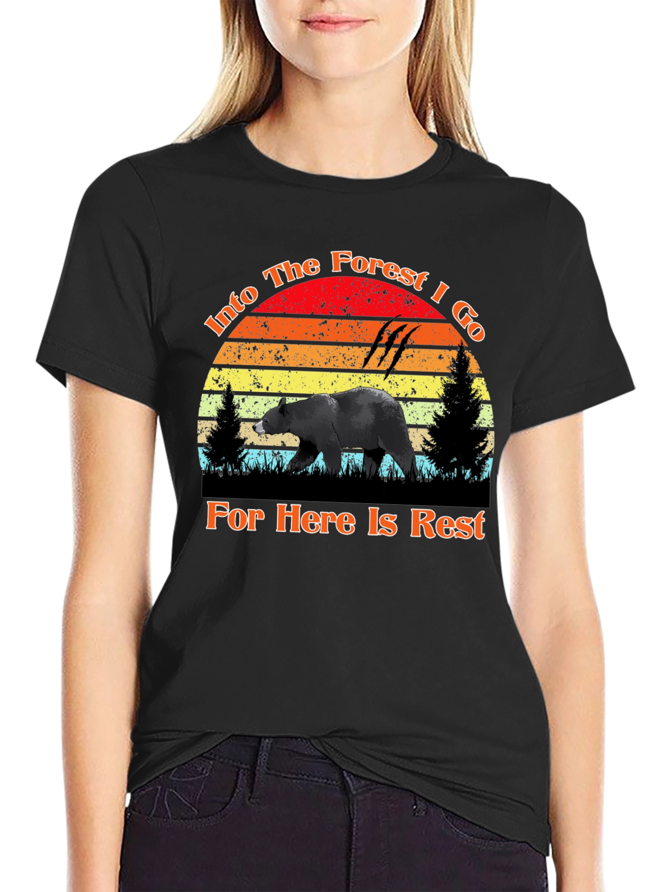 Into The Forest Bear Graphic Tee