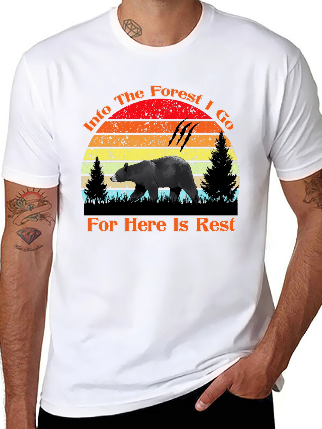 Into The Forest Bear Graphic Tee