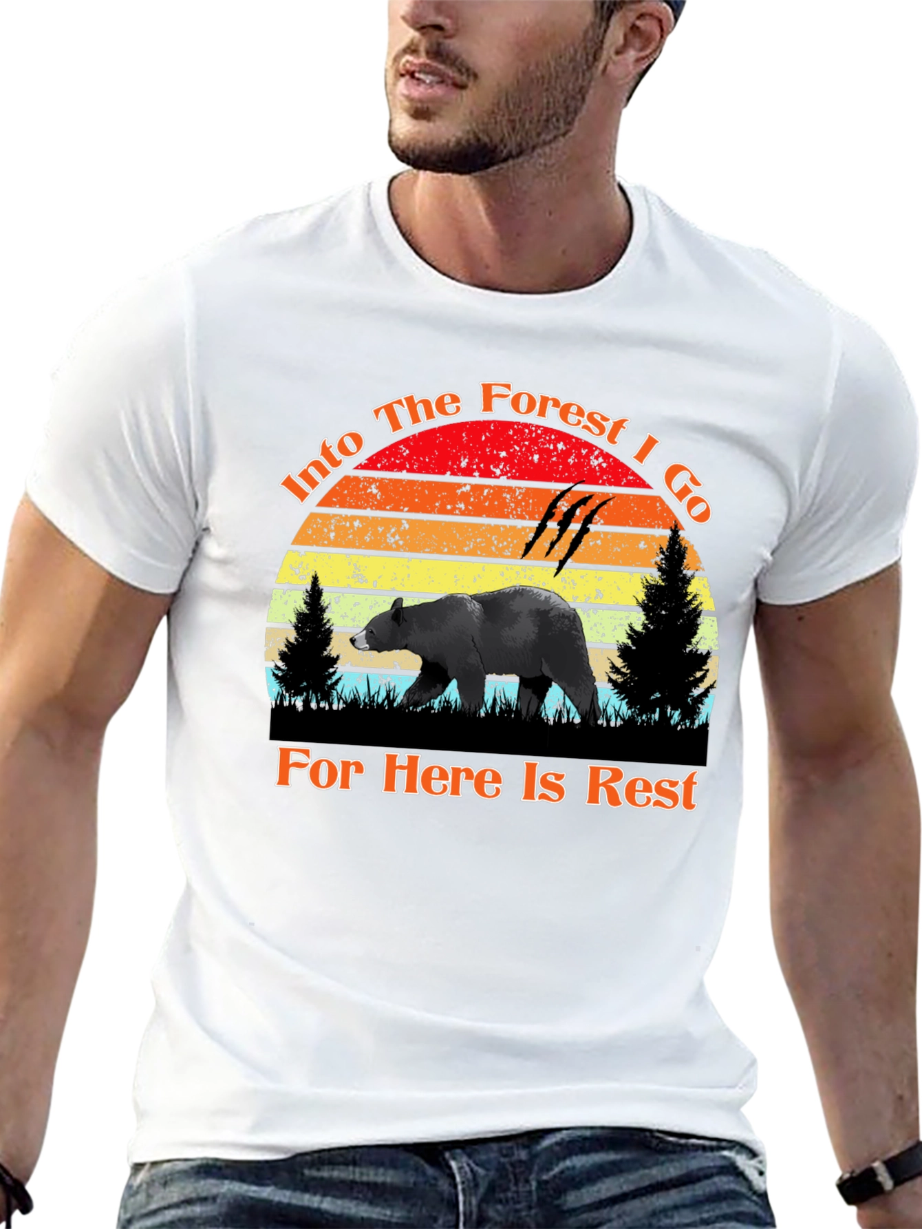 Into The Forest Bear Graphic Tee