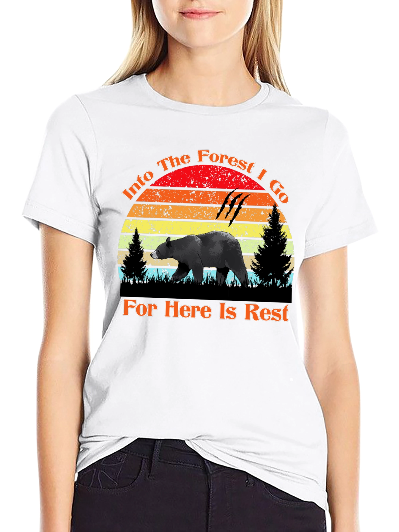 Into The Forest Bear Graphic Tee