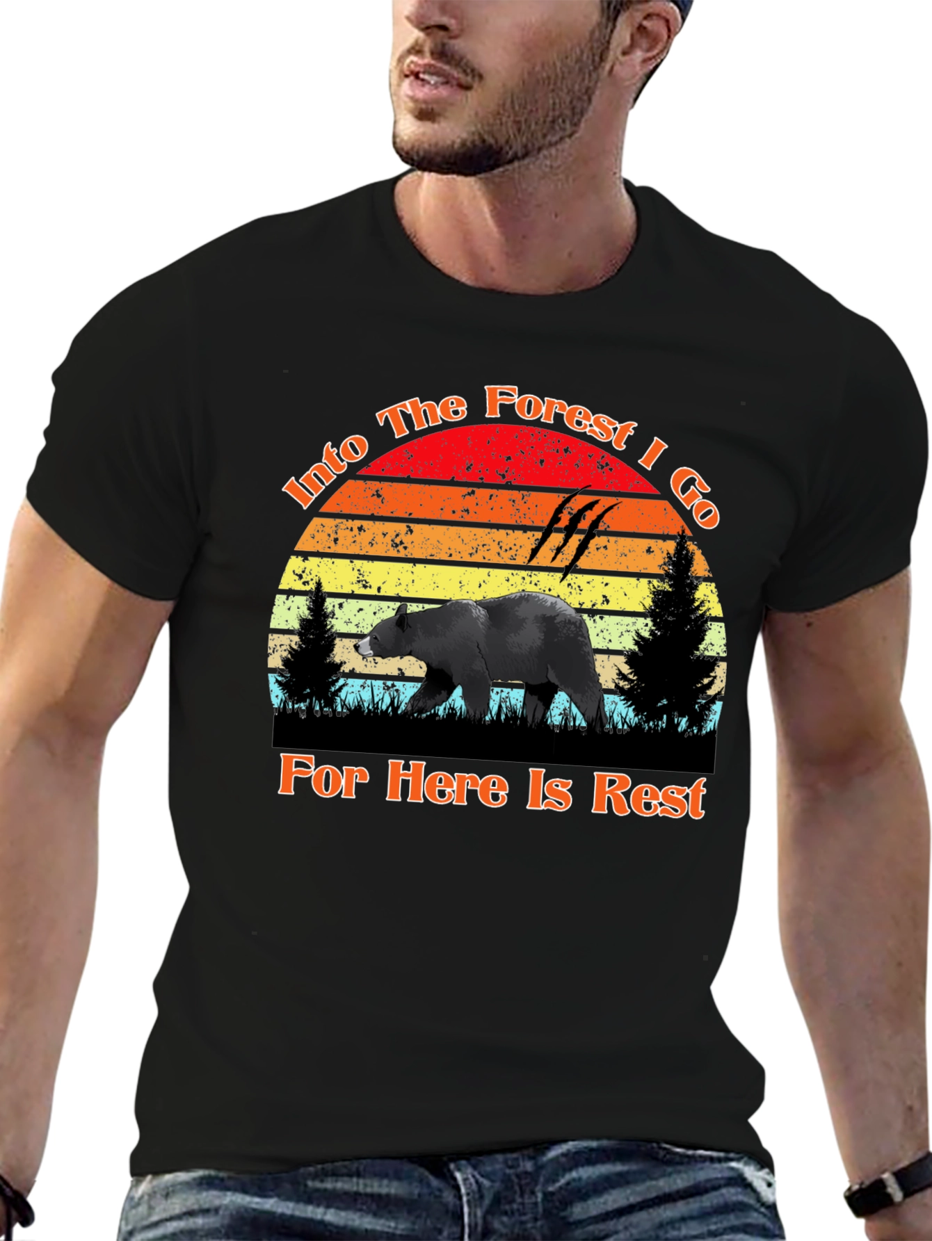 Into The Forest Bear Graphic Tee
