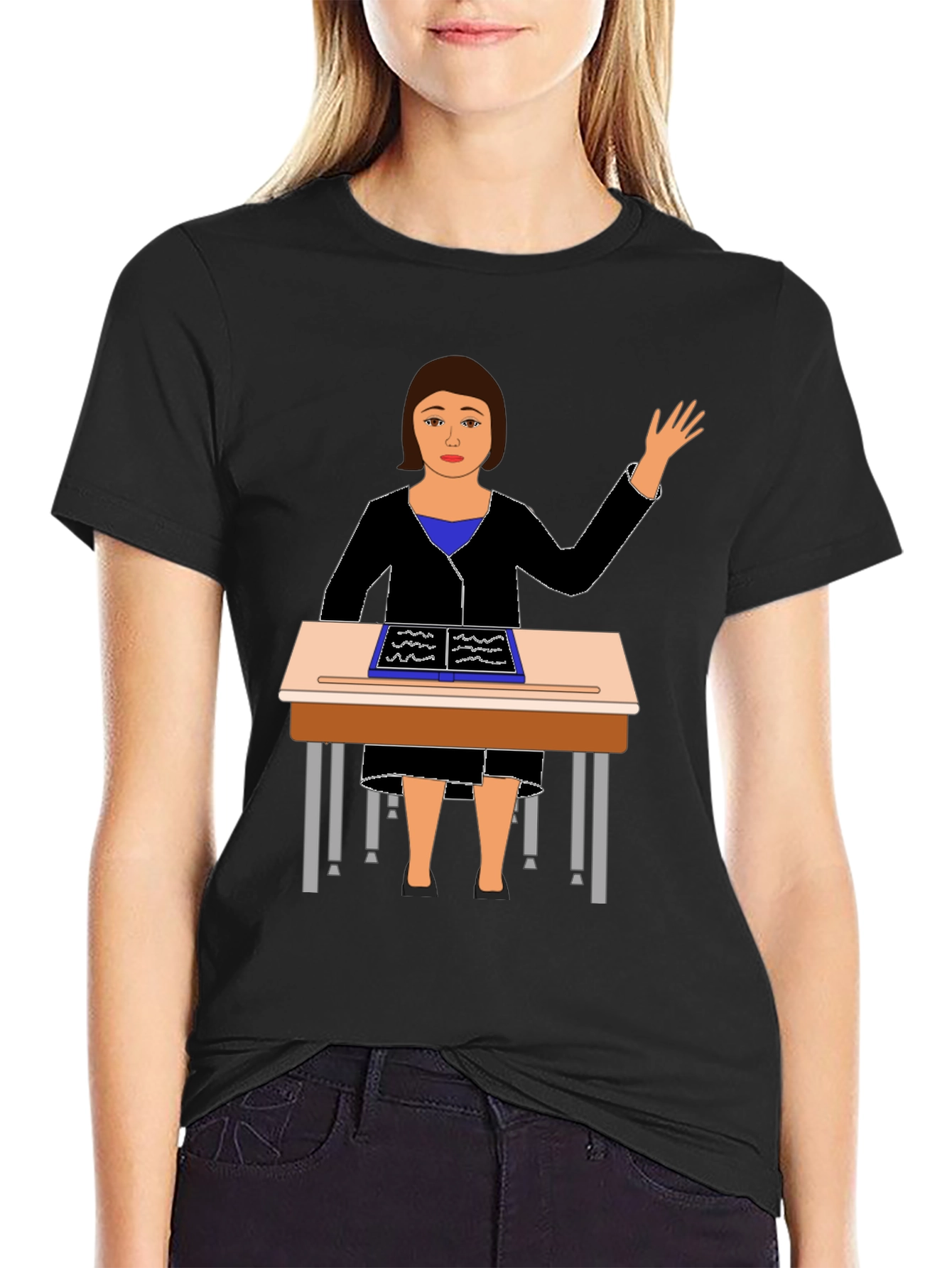 Teacher at Desk Graphic Tee