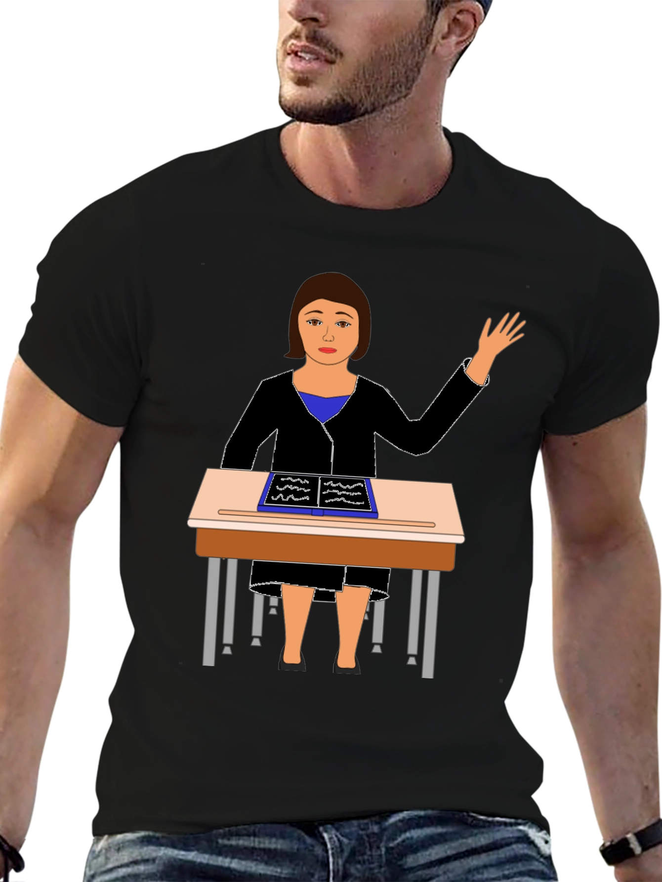 Teacher at Desk Graphic Tee