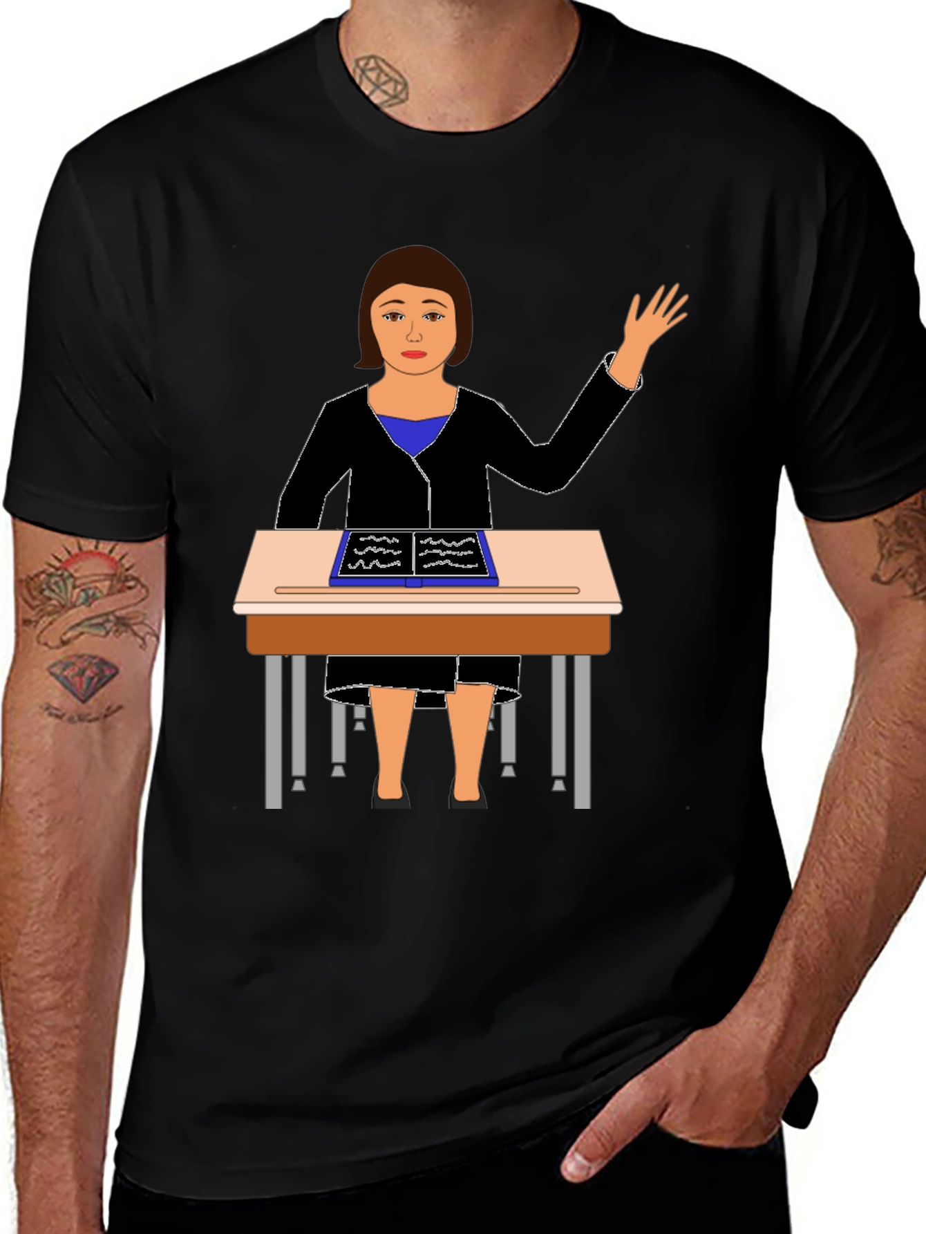 Teacher at Desk Graphic Tee