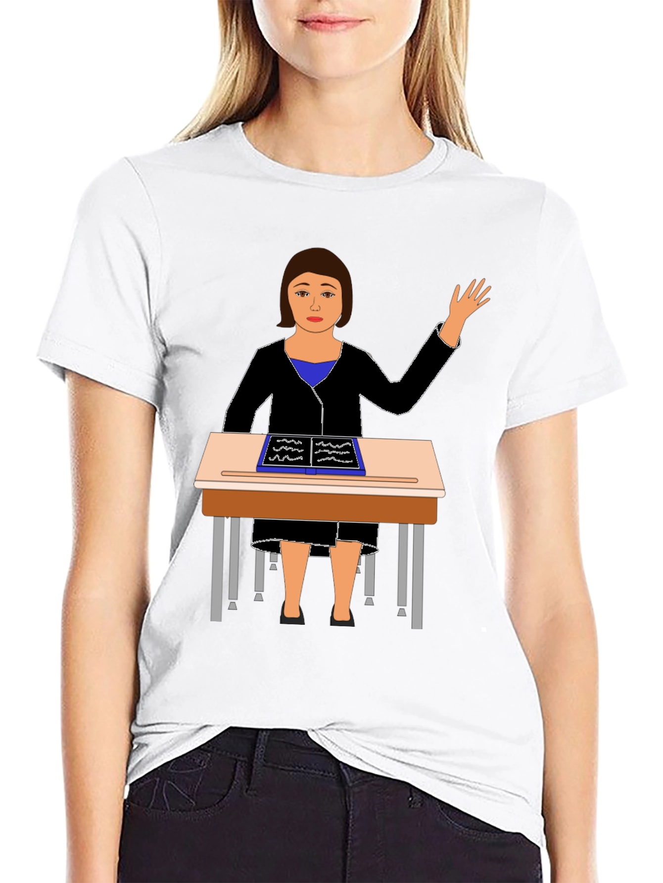 Teacher at Desk Graphic Tee