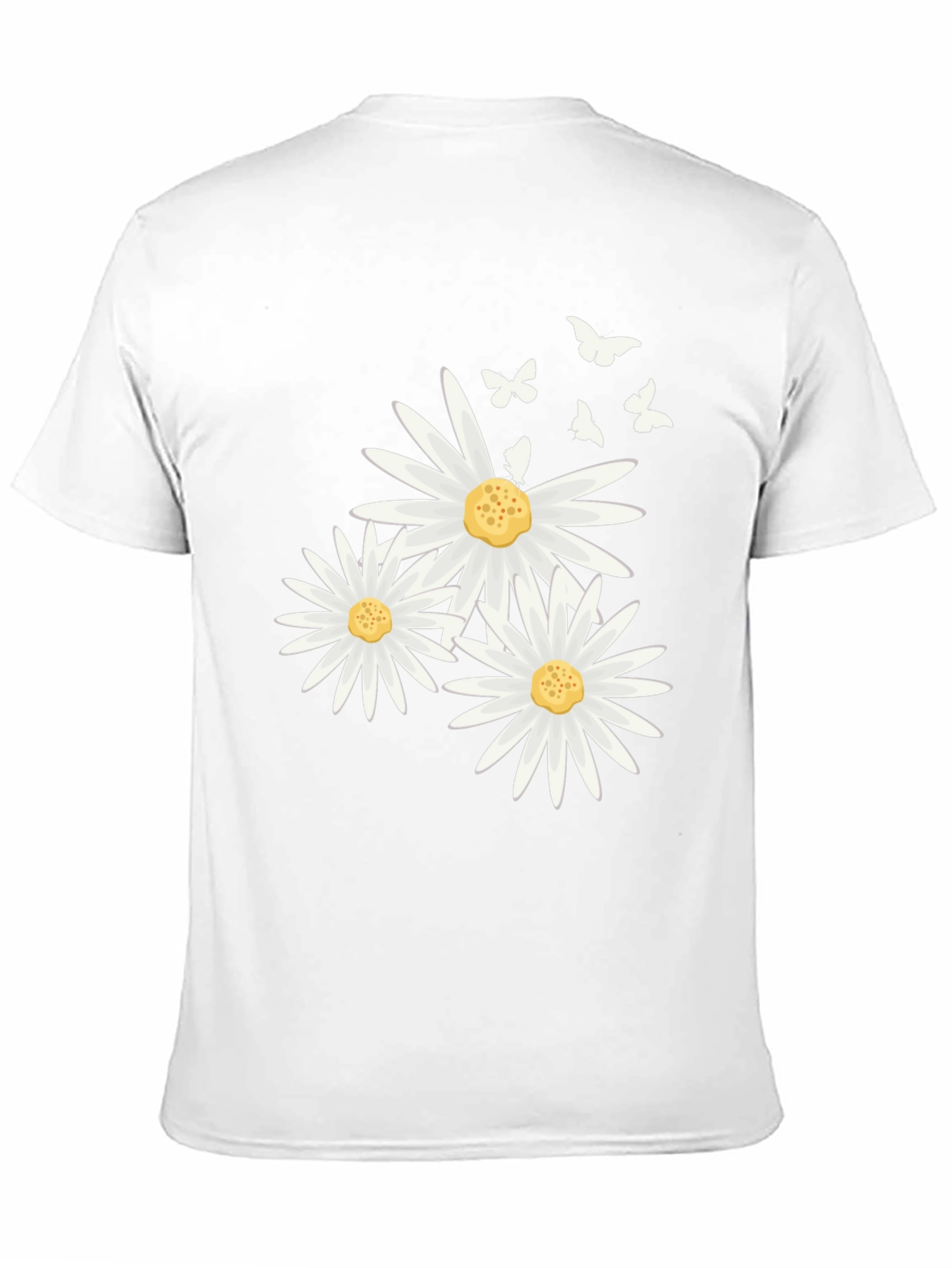 Daisy & Butterfly Print Black T-Shirt