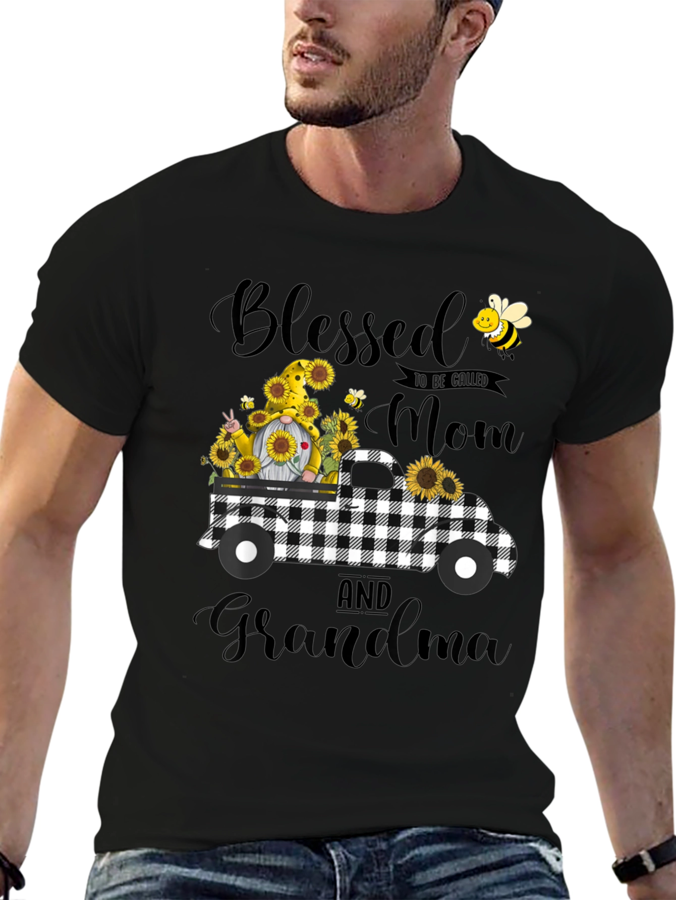 Blessed Mom and Grandma Sunflower Truck T-Shirt