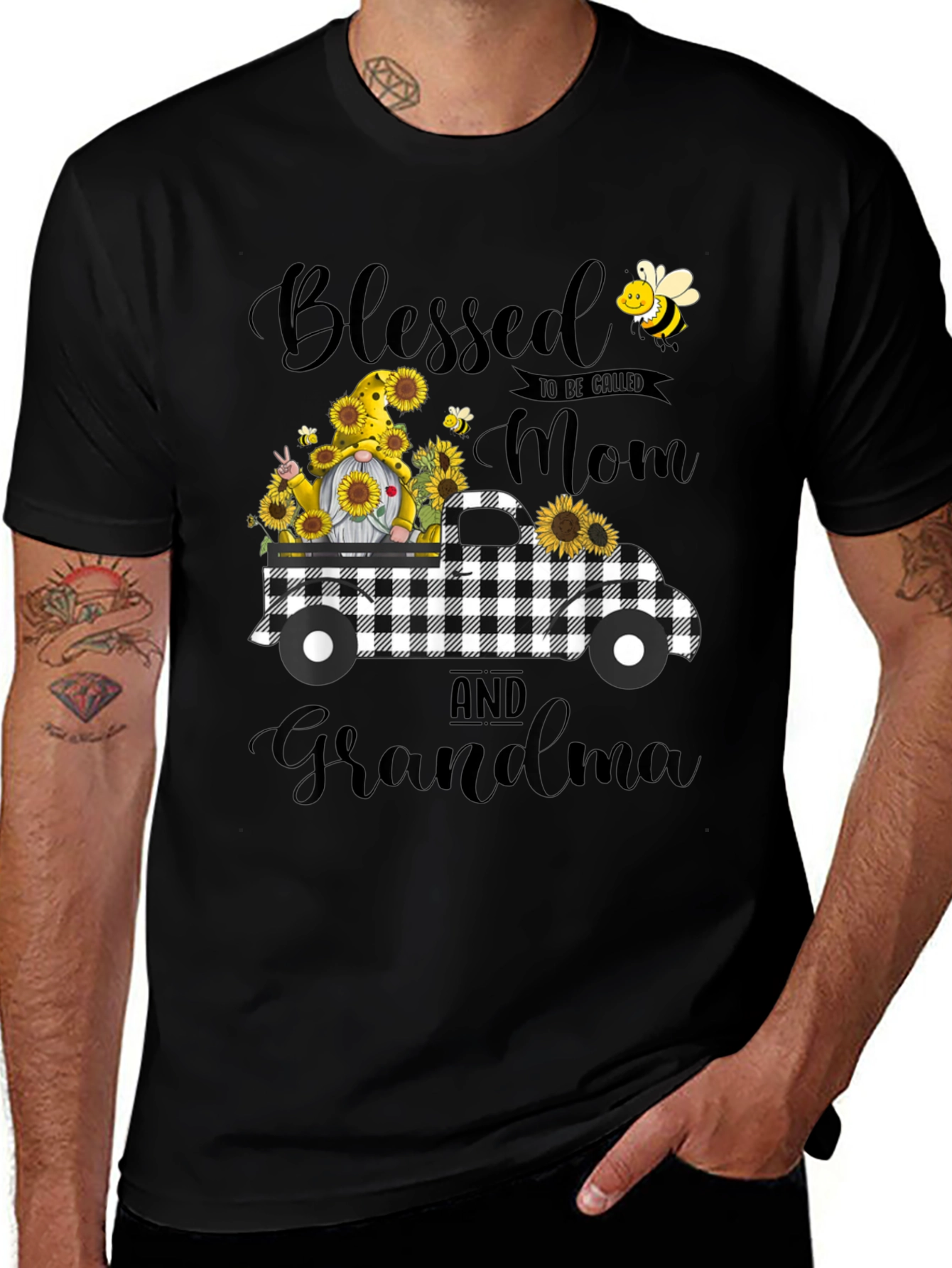 Blessed Mom and Grandma Sunflower Truck T-Shirt