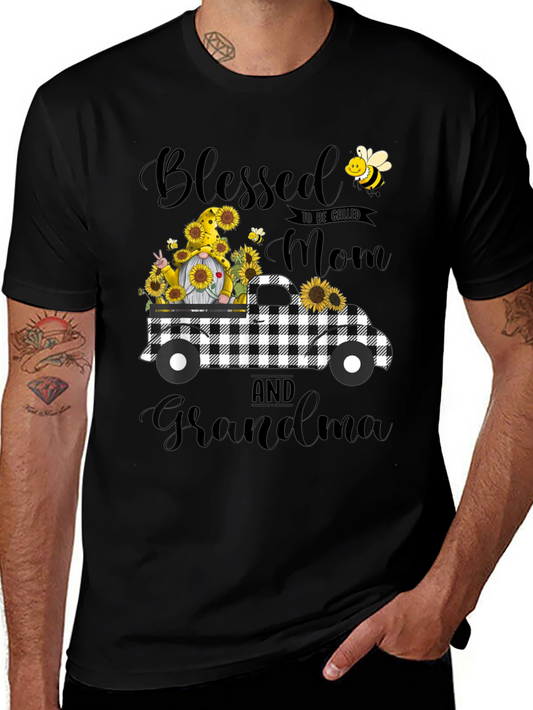Blessed Mom and Grandma Sunflower Truck T-Shirt