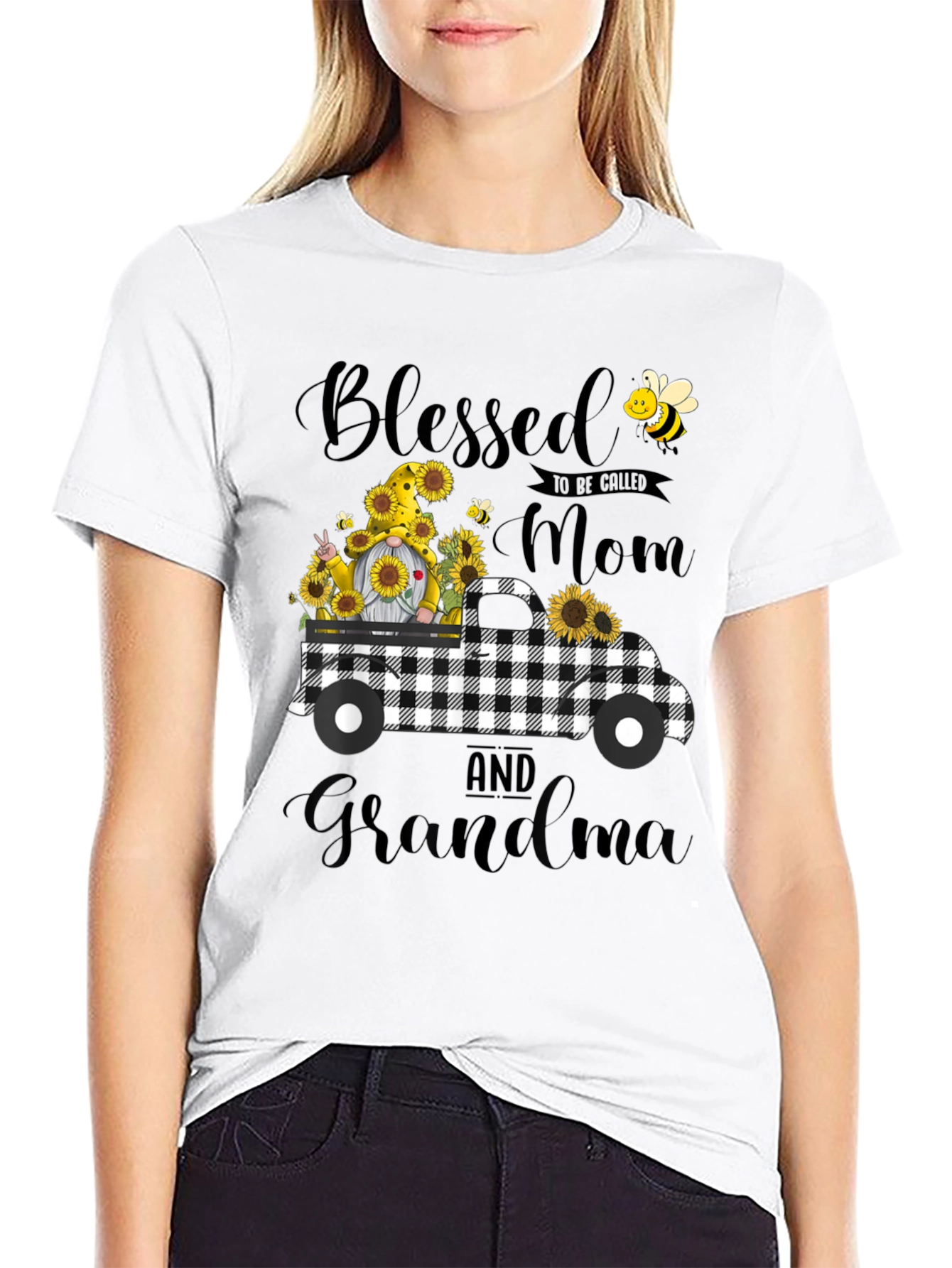 Blessed Mom and Grandma Sunflower Truck T-Shirt