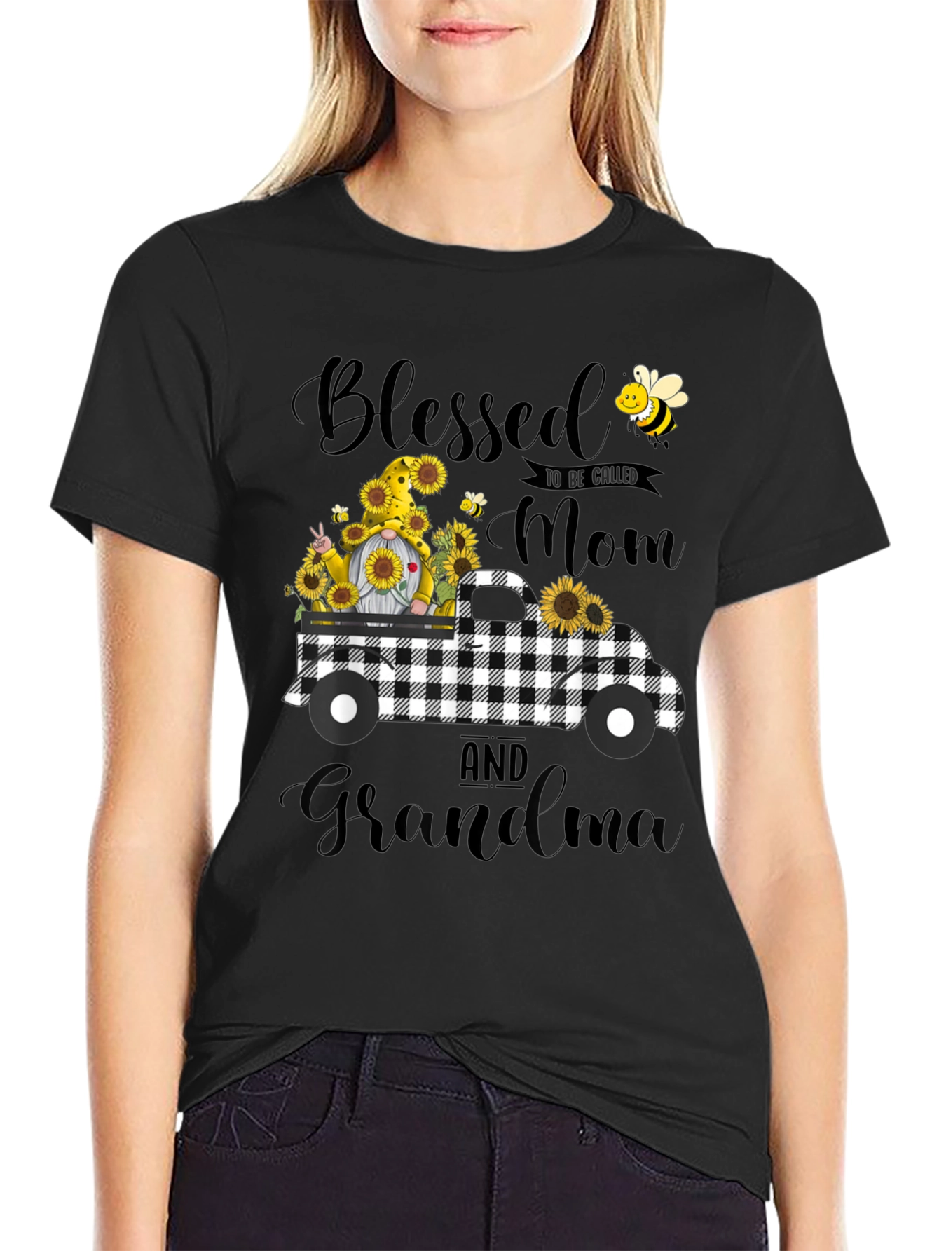 Blessed Mom and Grandma Sunflower Truck T-Shirt