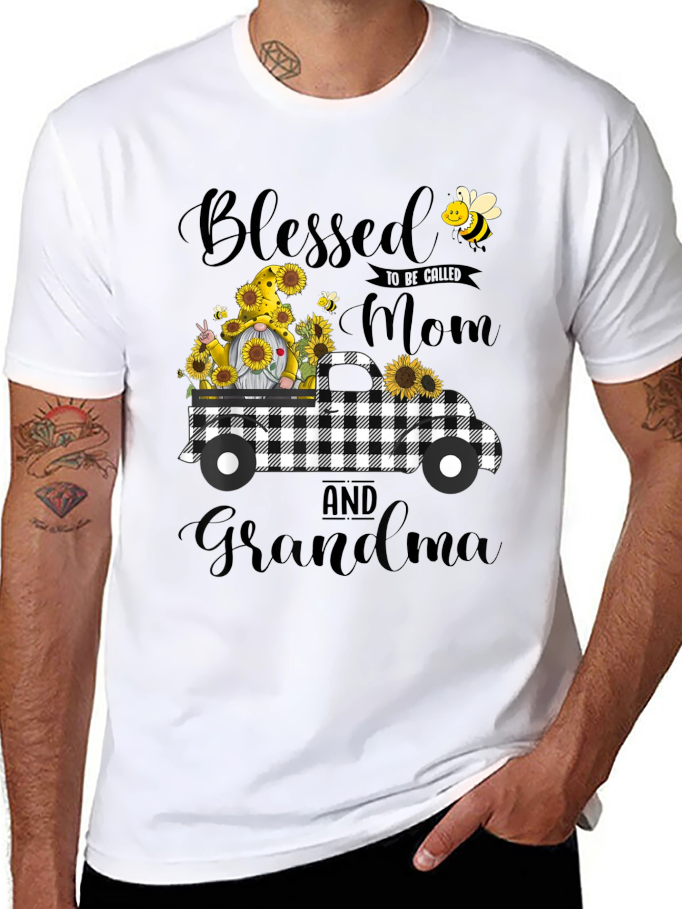 Blessed Mom and Grandma Sunflower Truck T-Shirt