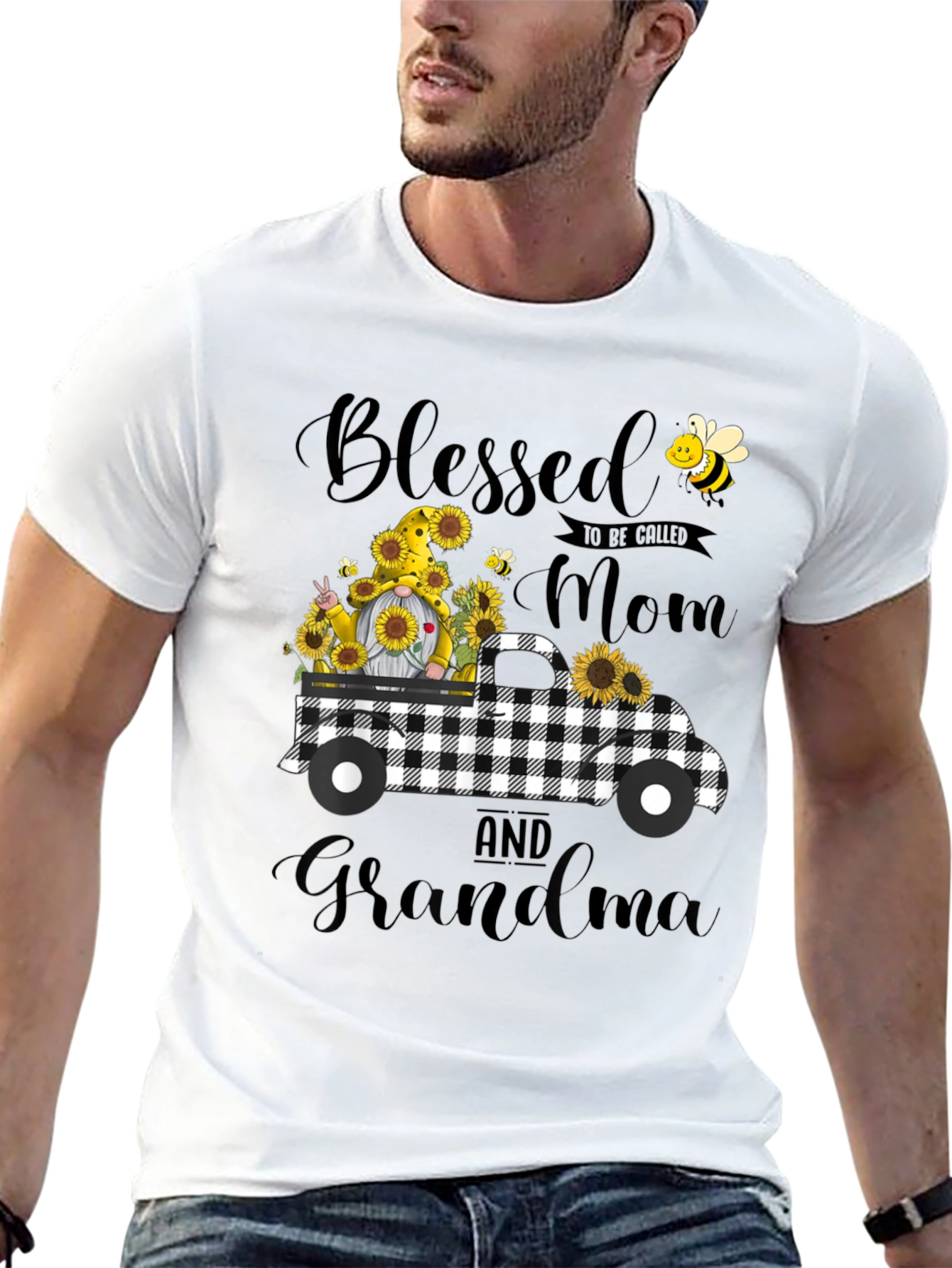 Blessed Mom and Grandma Sunflower Truck T-Shirt